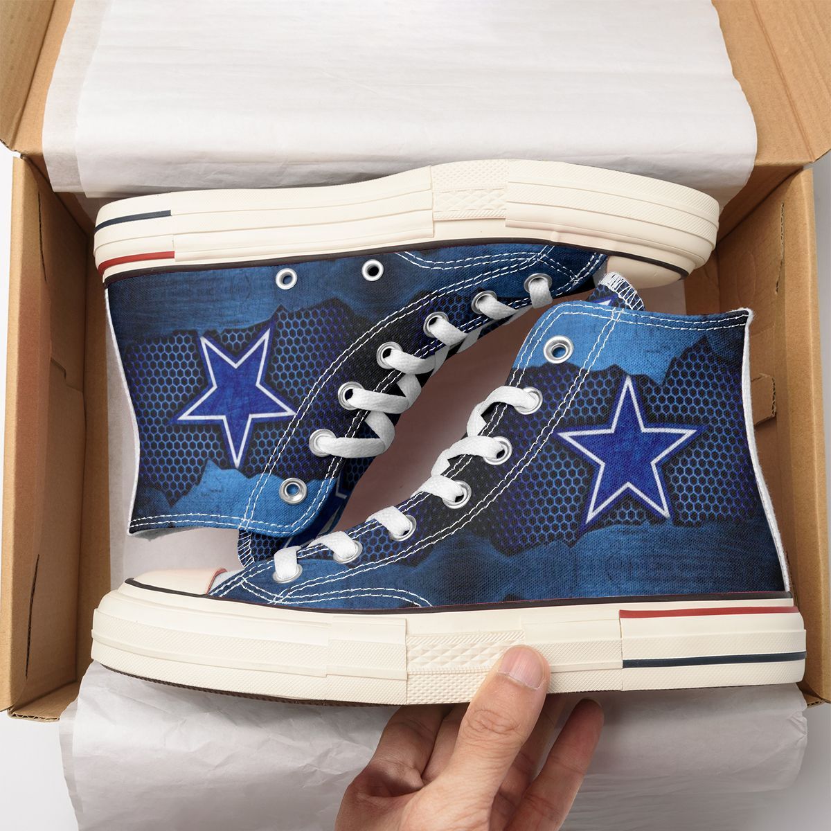 JWFancy Dallas Cowboys High Top Canvas Sneakers Shoes For Men And Women