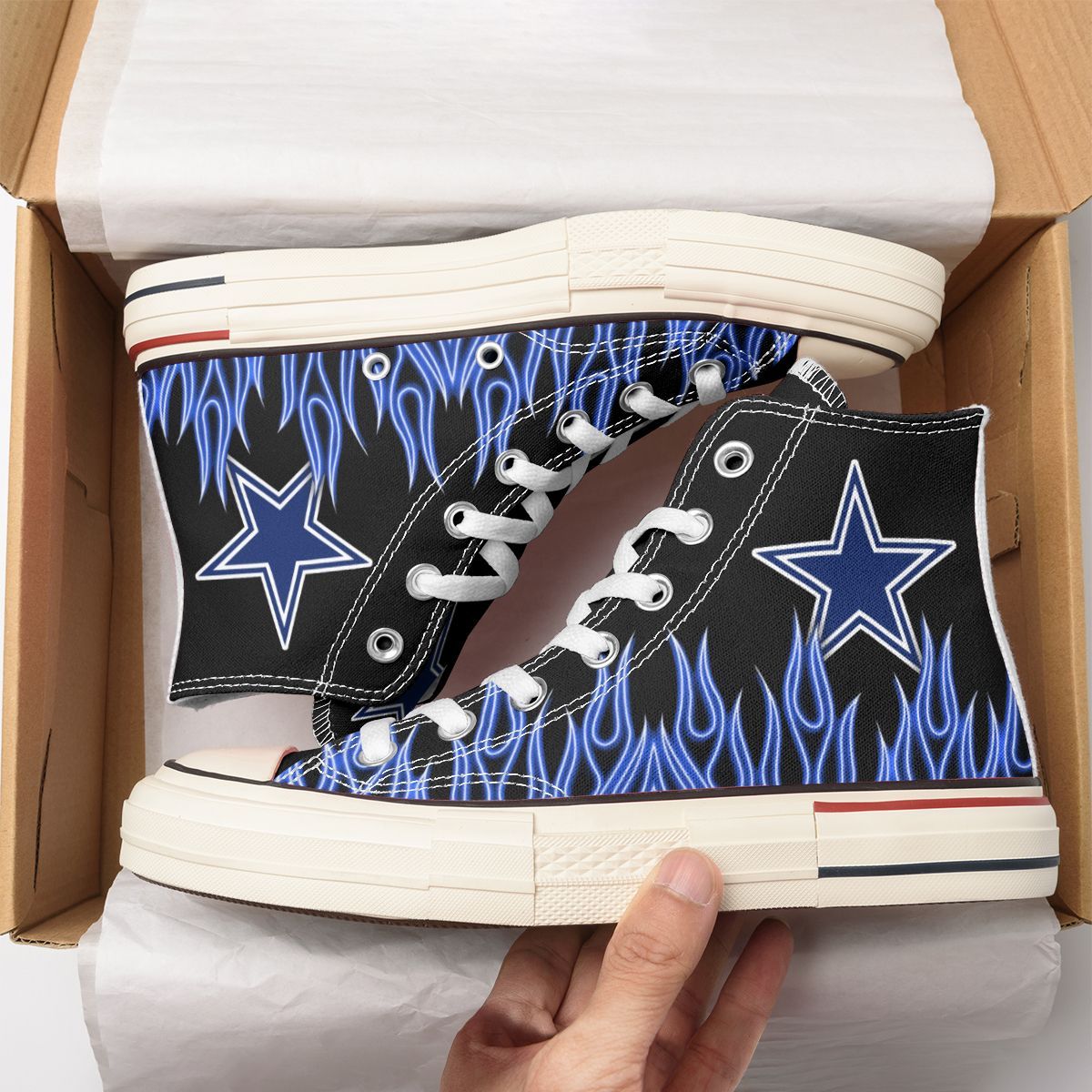 JWFancy Dallas Cowboys High Top Canvas Sneakers Shoes For Men And Women