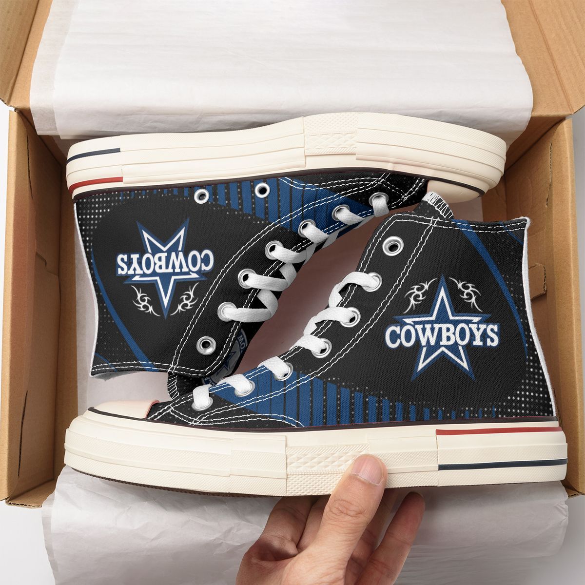 JWFancy Dallas Cowboys High Top Canvas Sneakers Shoes For Men And Women