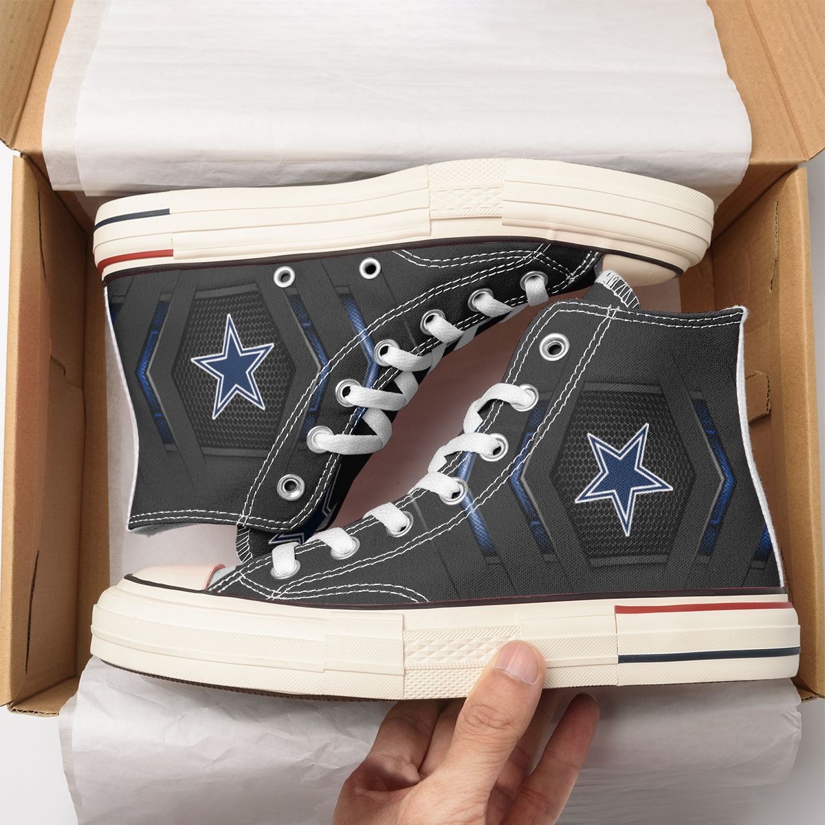 JWFancy Dallas Cowboys High Top Canvas Sneakers Shoes For Men And Women