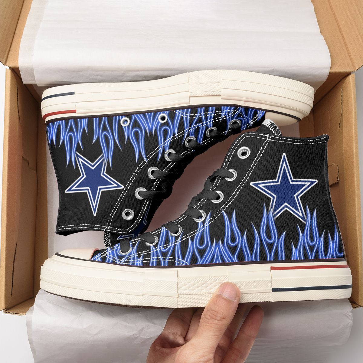 JWFancy Dallas Cowboys High Top Canvas Sneakers Shoes For Men And Women