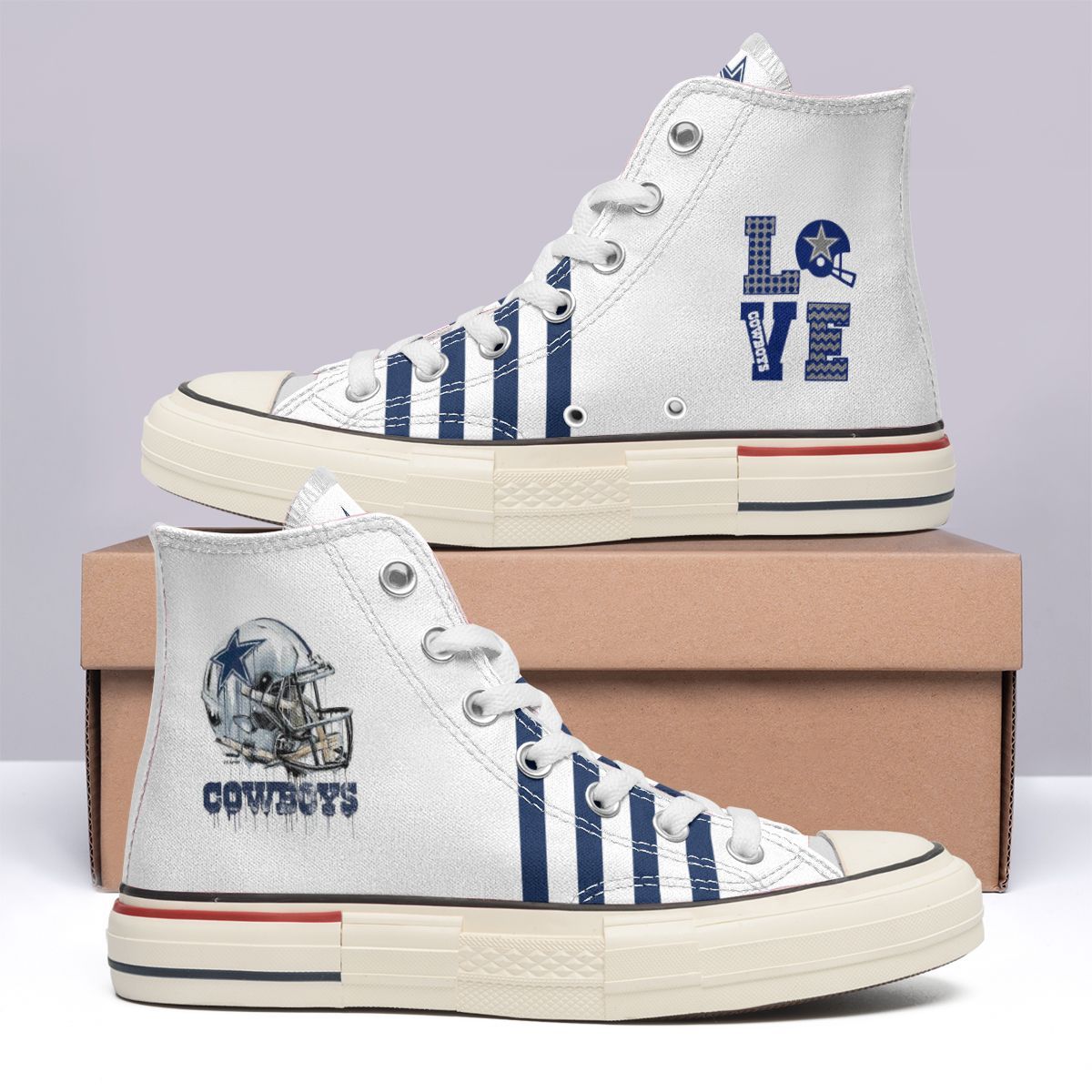 JWFancy Dallas Cowboys High Top Canvas Sneakers Shoes For Men And Women