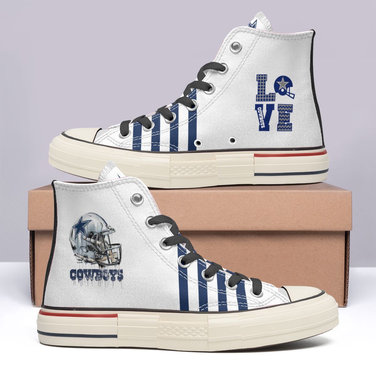 JWFancy Dallas Cowboys High Top Canvas Sneakers Shoes For Men And Women