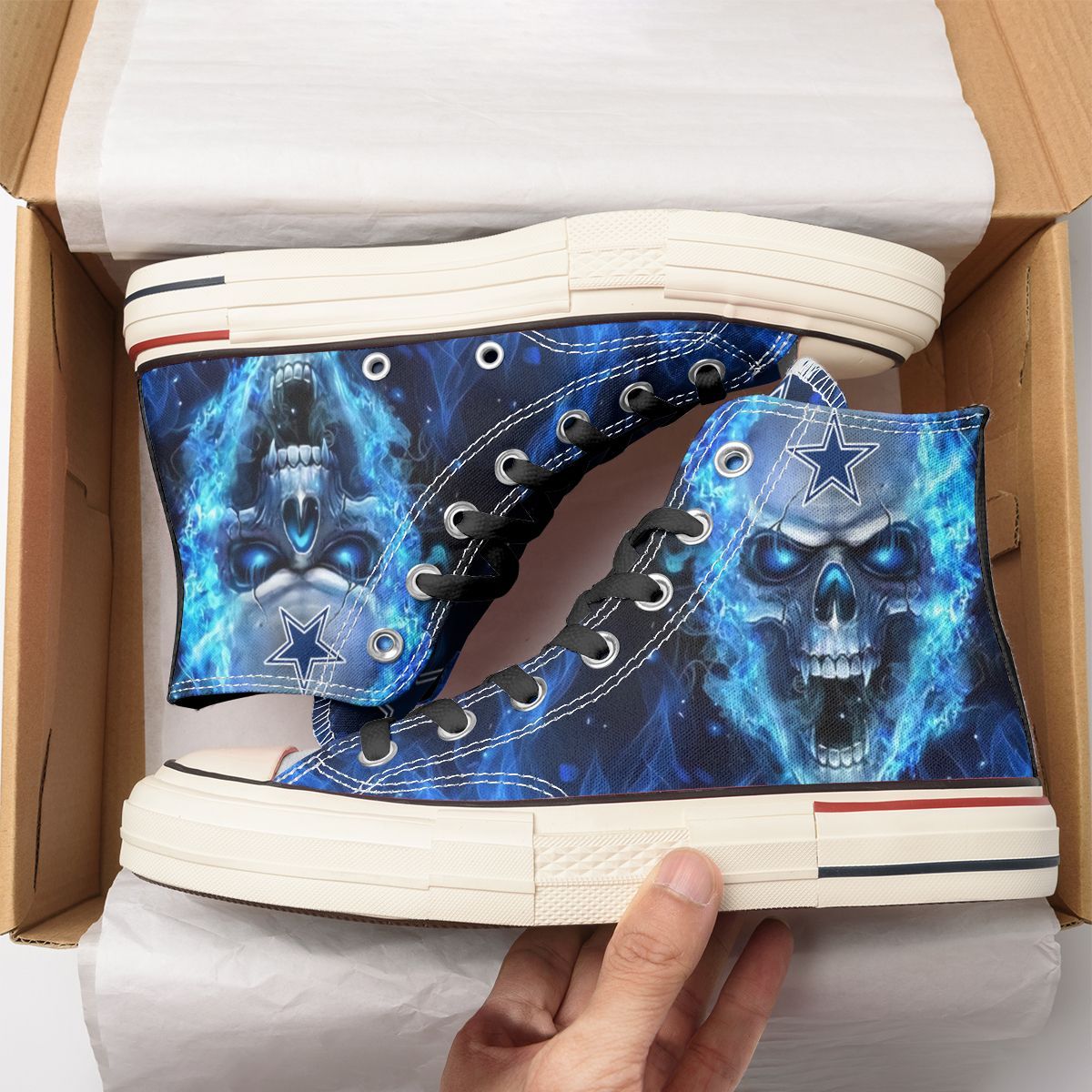 JWFancy Dallas Cowboys High Top Canvas Sneakers Shoes For Men And Women