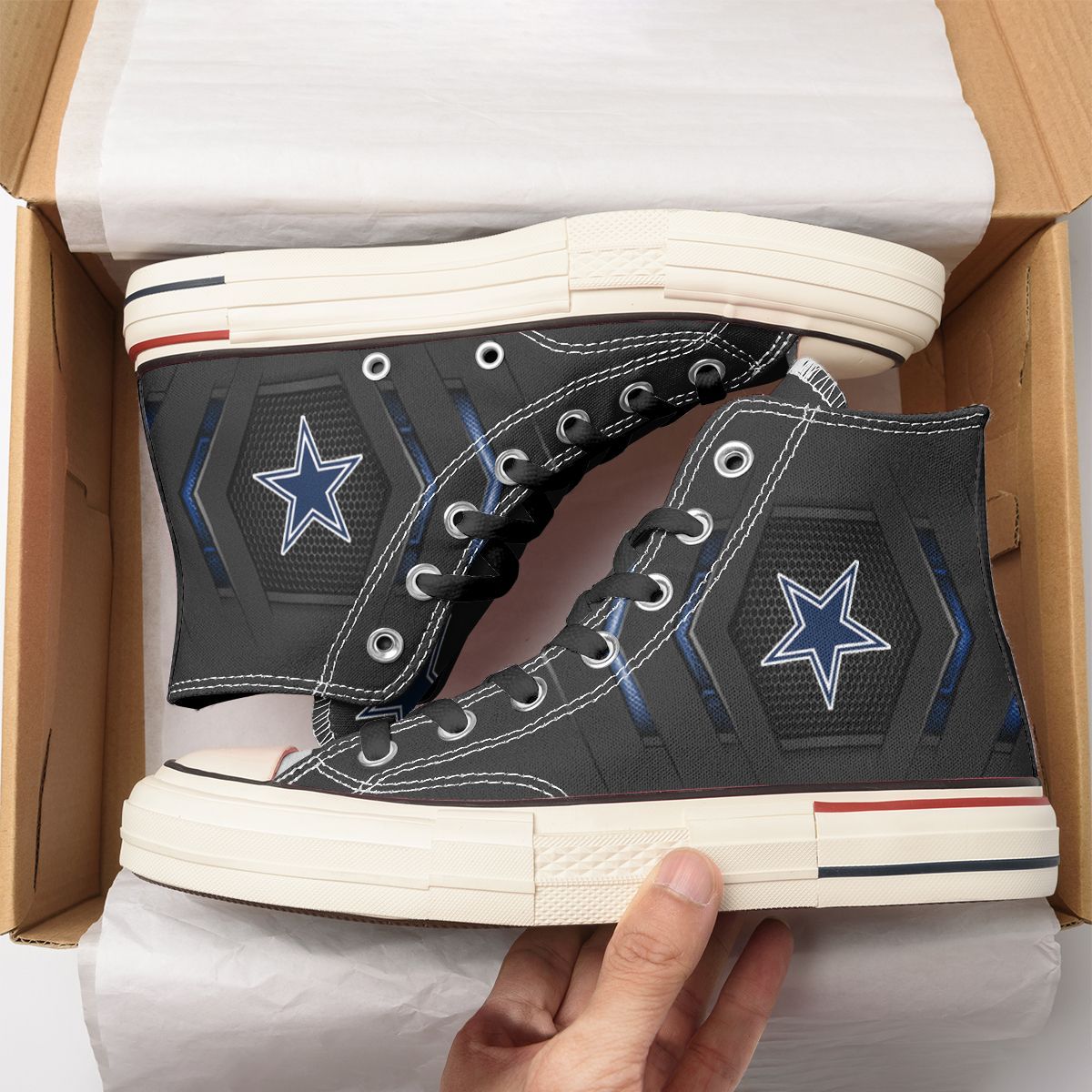 JWFancy Dallas Cowboys High Top Canvas Sneakers Shoes For Men And Women