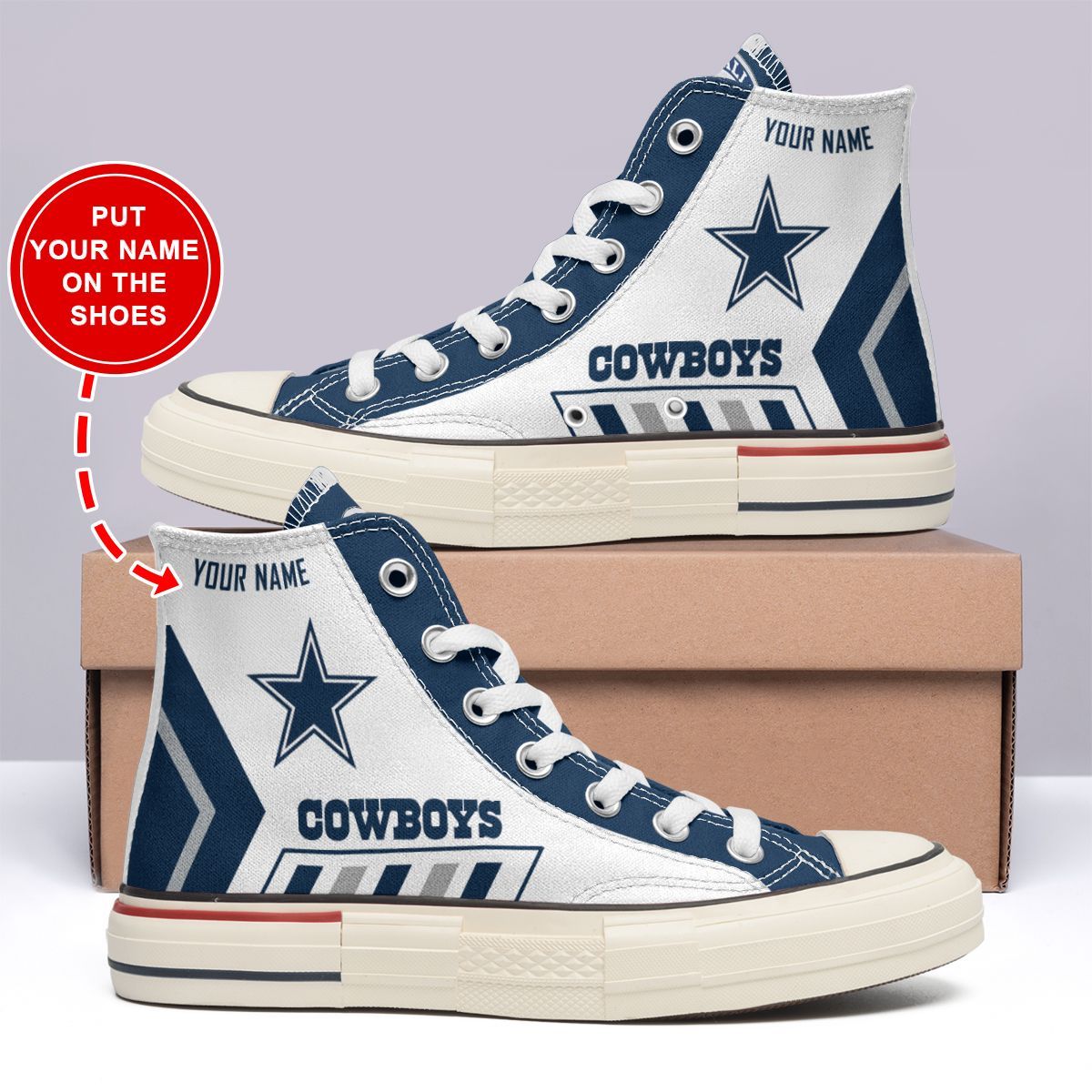 JWFancy Dallas Cowboys High Top Canvas Sneakers Shoes For Men And Women