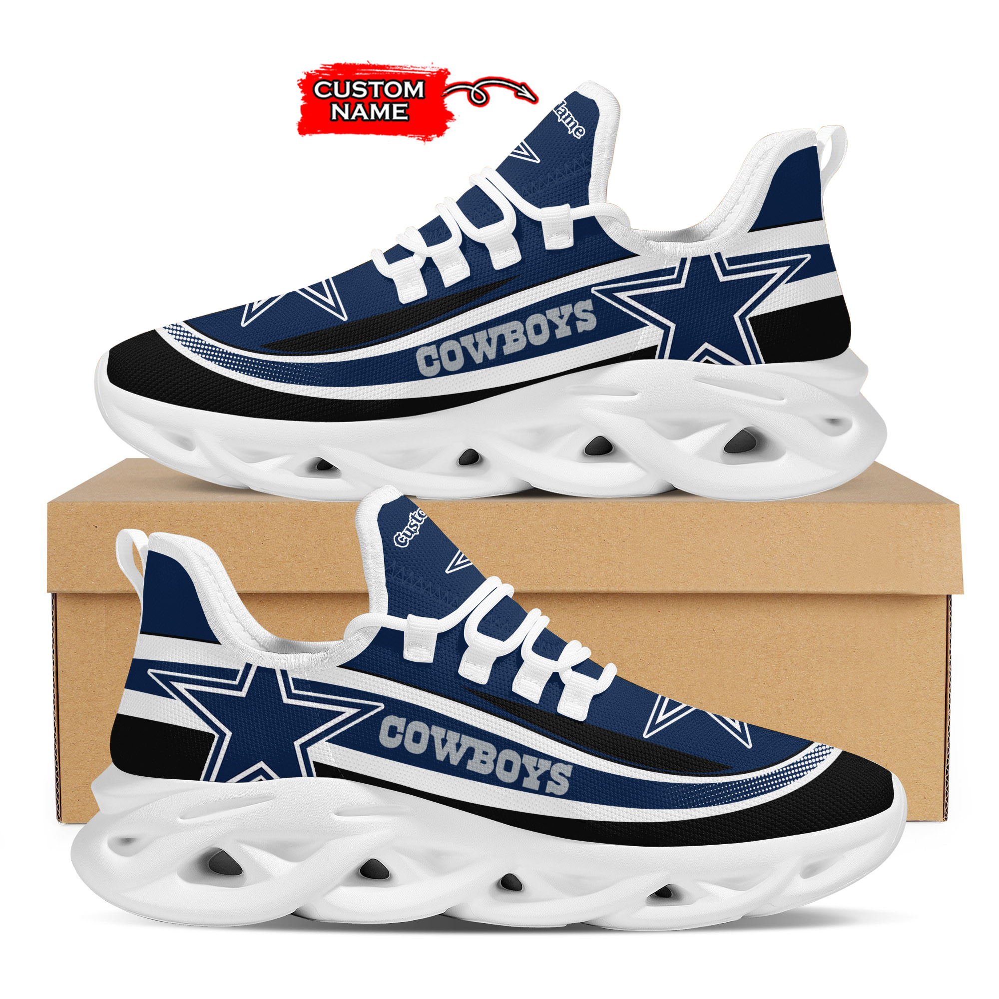 JWFancy Dallas Cowboys Max Soul Shoes Sneakers For Men And Women