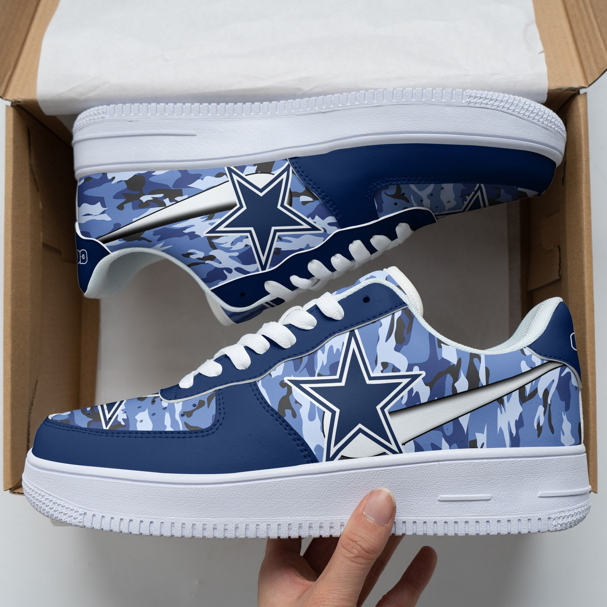 JWFancy Dallas Cowboys NFL Air Low-Top Sneakers Shoes For Men And Women