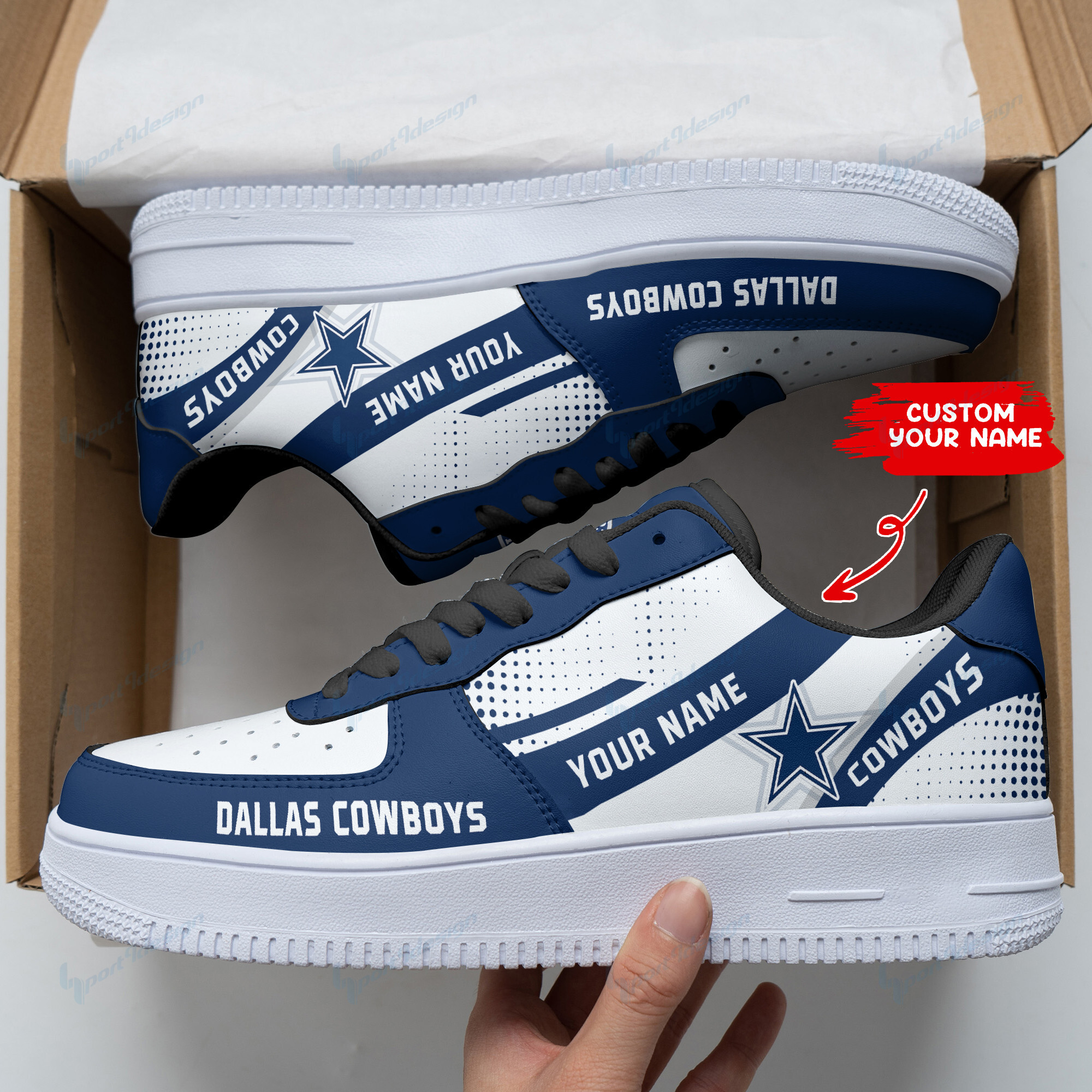 JWFancy Dallas Cowboys NFL Air Low-Top Sneakers Shoes For Men And Women