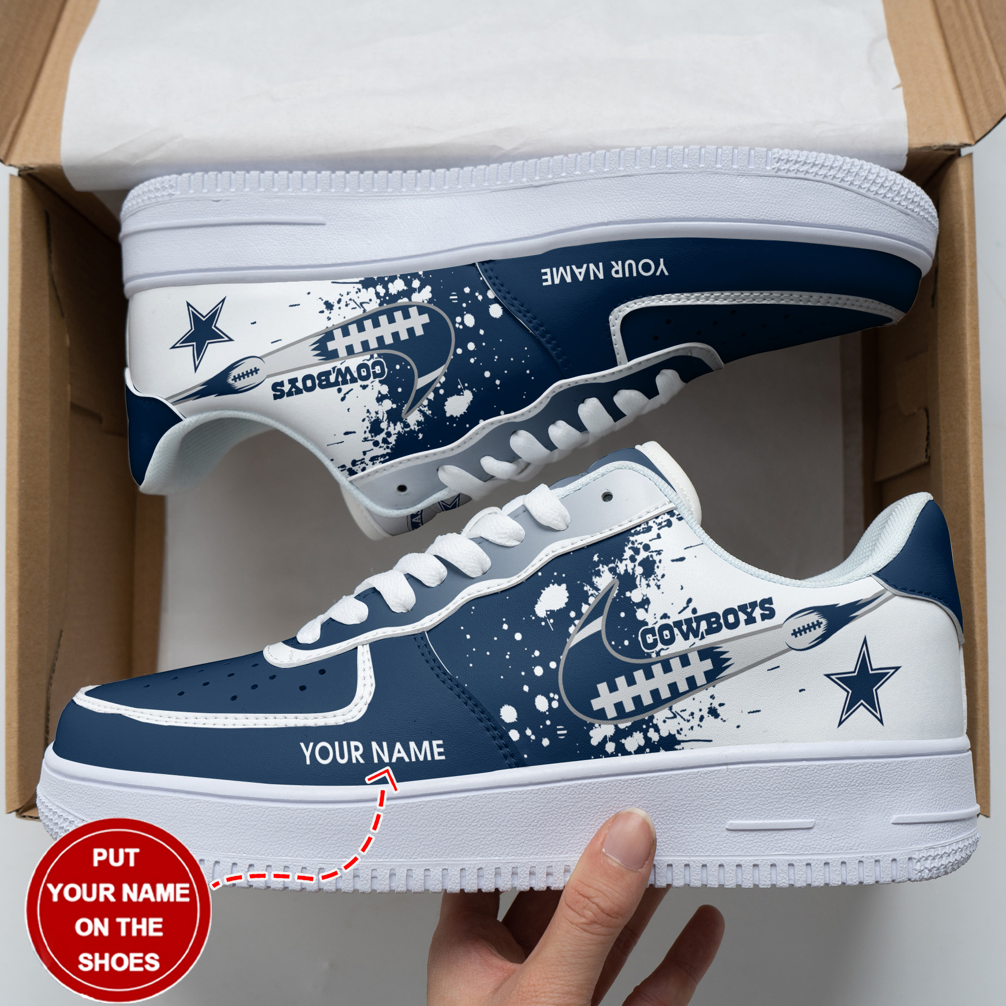 JWFancy Dallas Cowboys NFL Air Low-Top Sneakers Shoes For Men And Women