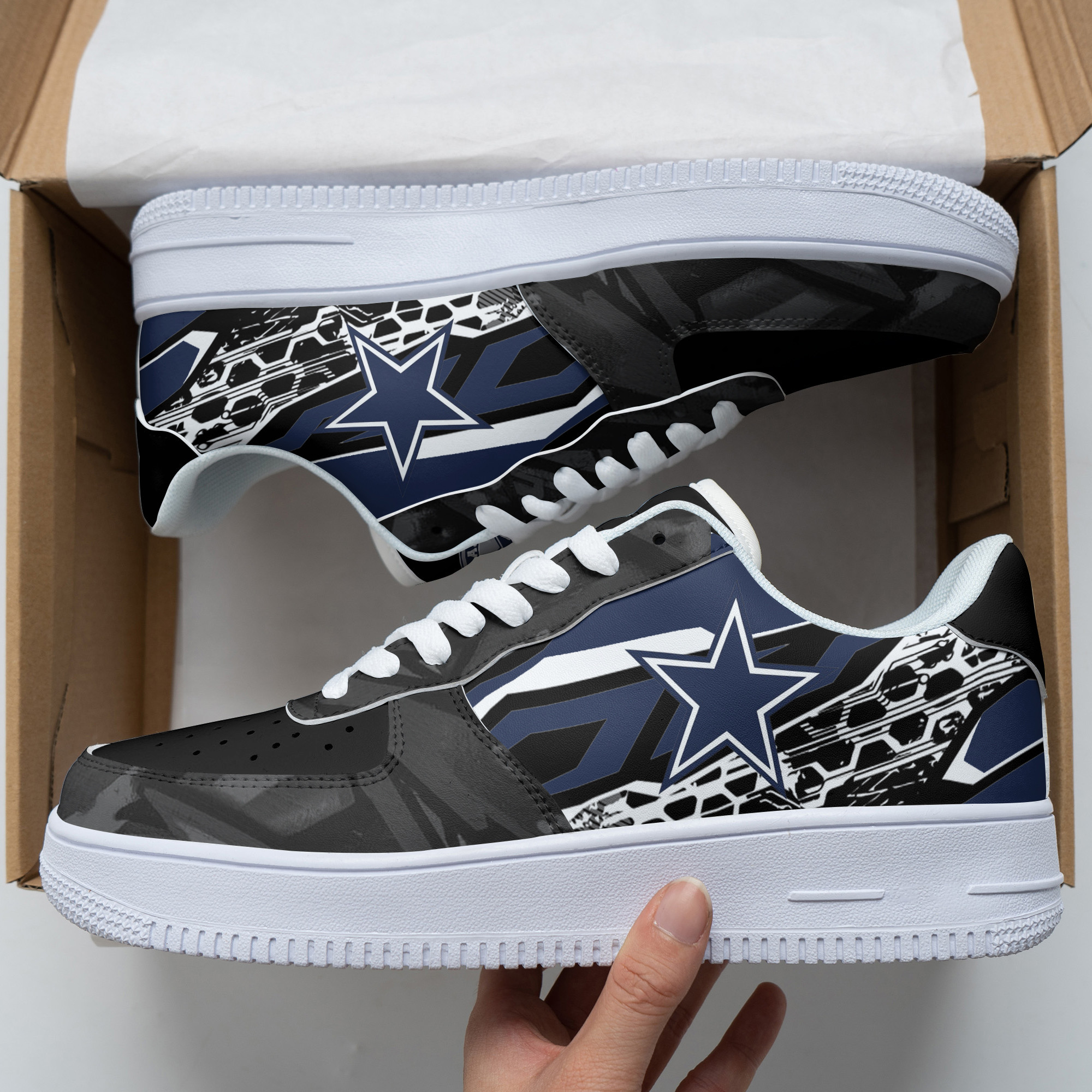 JWFancy Dallas Cowboys NFL Air Low-Top Sneakers Shoes For Men And Women