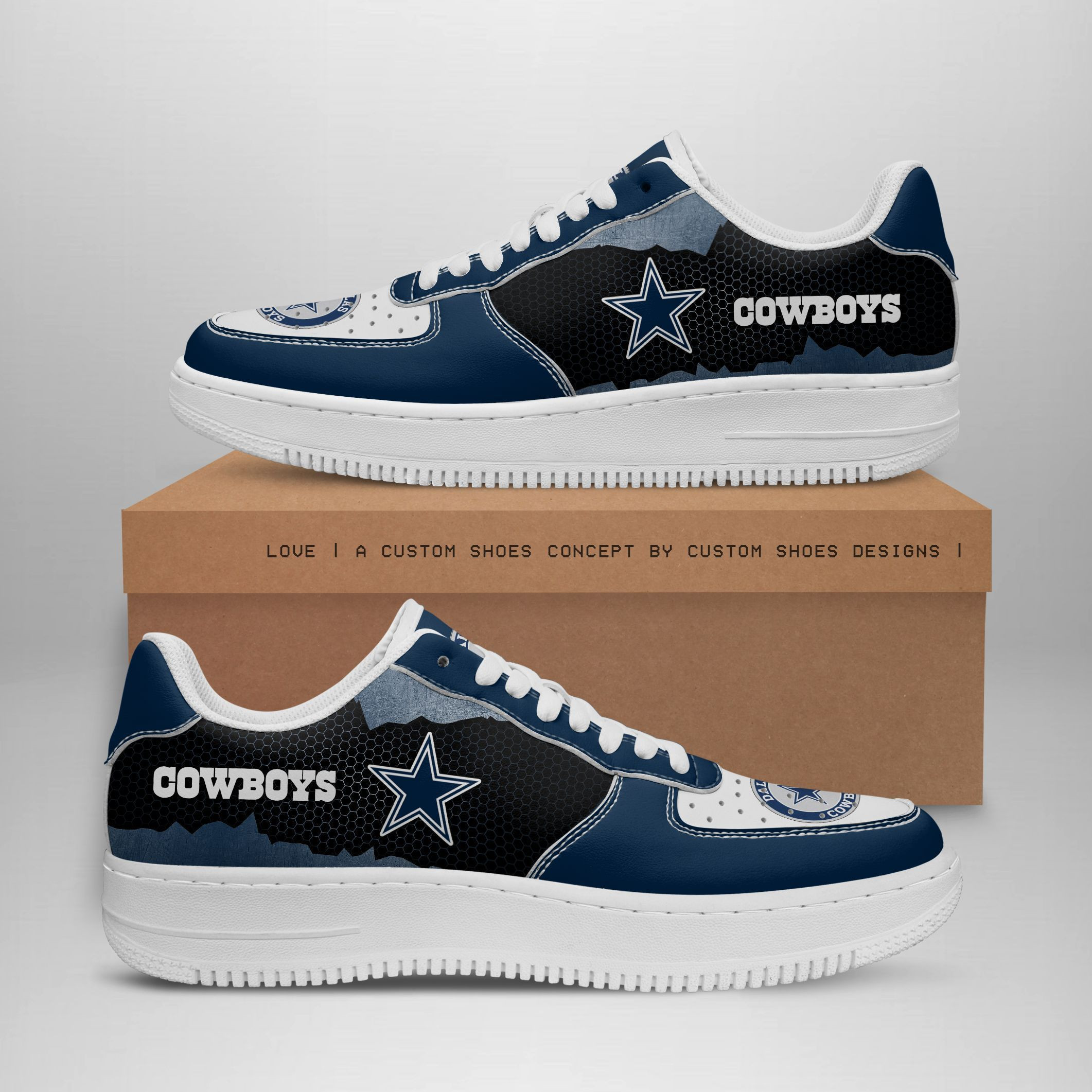 JWFancy Dallas Cowboys NFL Air Low-Top Sneakers Shoes For Men And Women