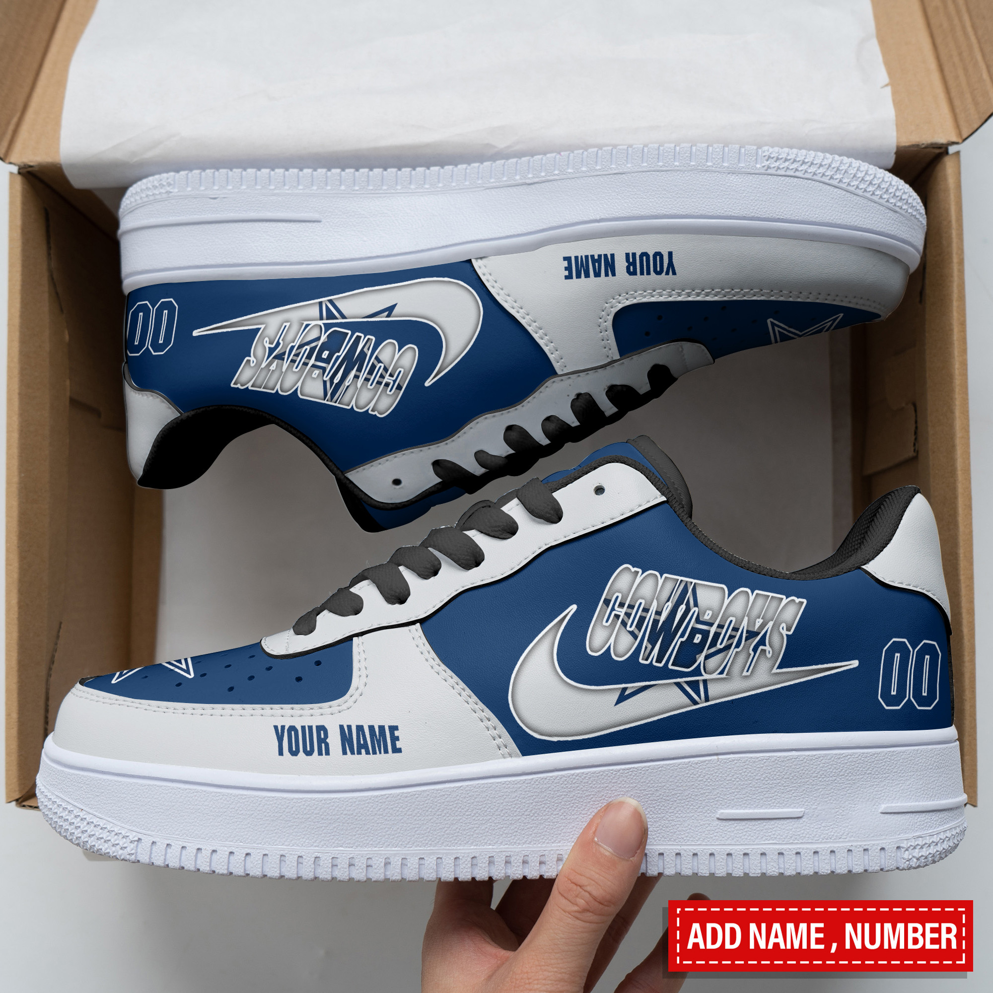 JWFancy Dallas Cowboys NFL Air Low-Top Sneakers Shoes For Men And Women
