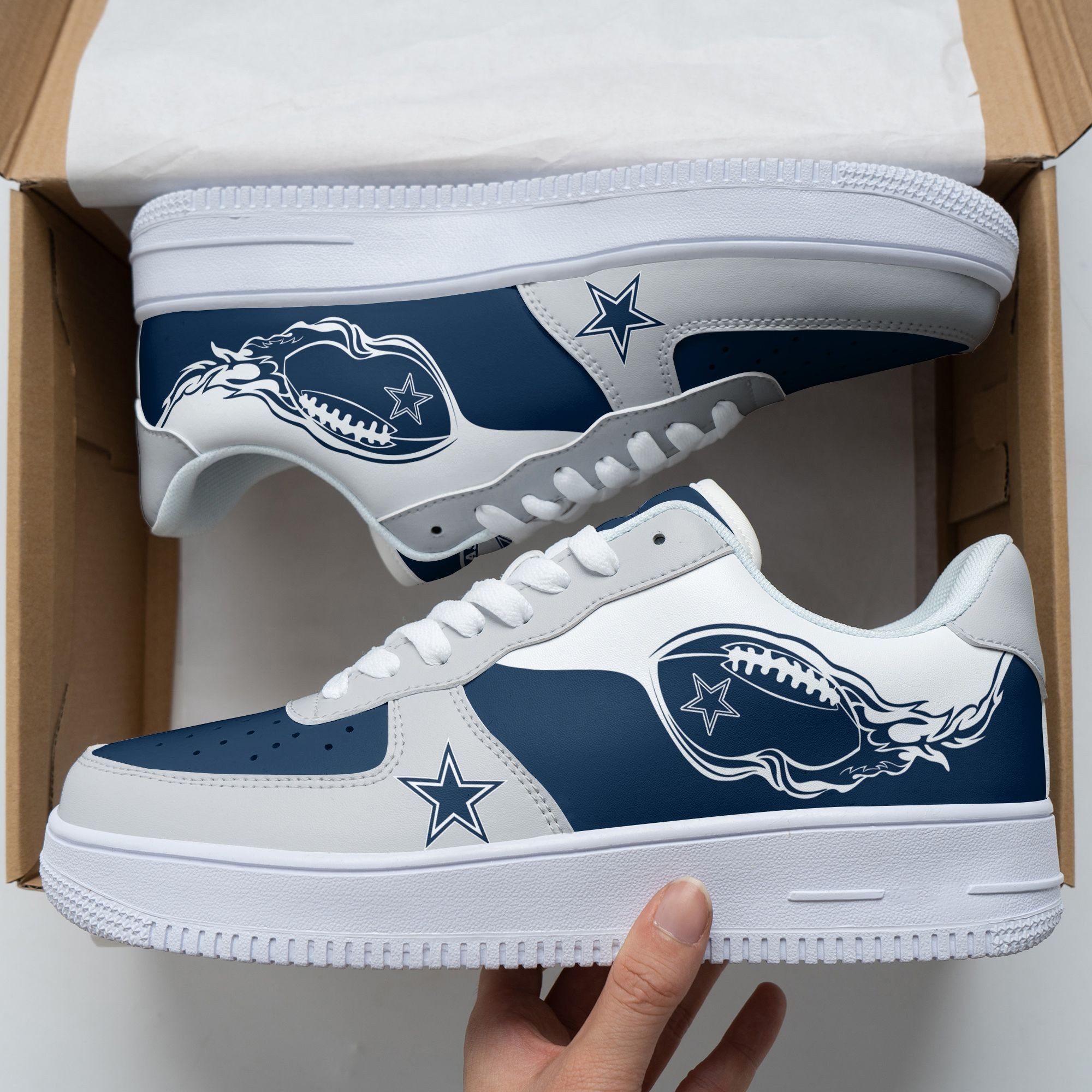 JWFancy Dallas Cowboys NFL Air Low-Top Sneakers Shoes For Men And Women
