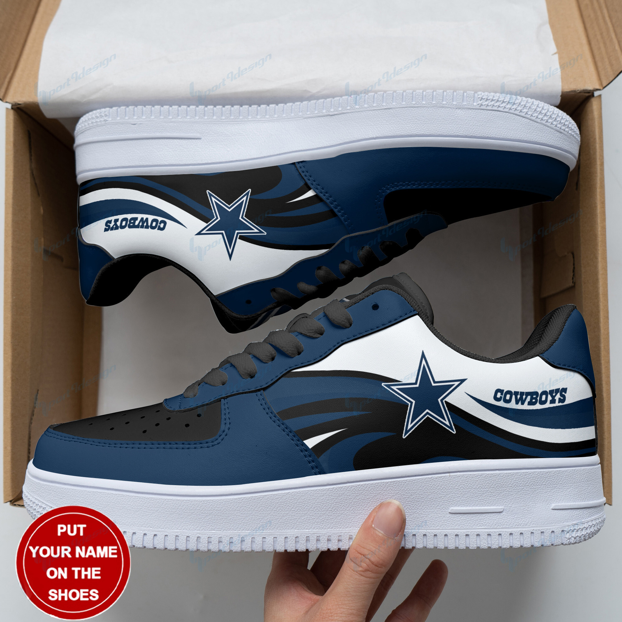 JWFancy Dallas Cowboys NFL Air Low-Top Sneakers Shoes For Men And Women