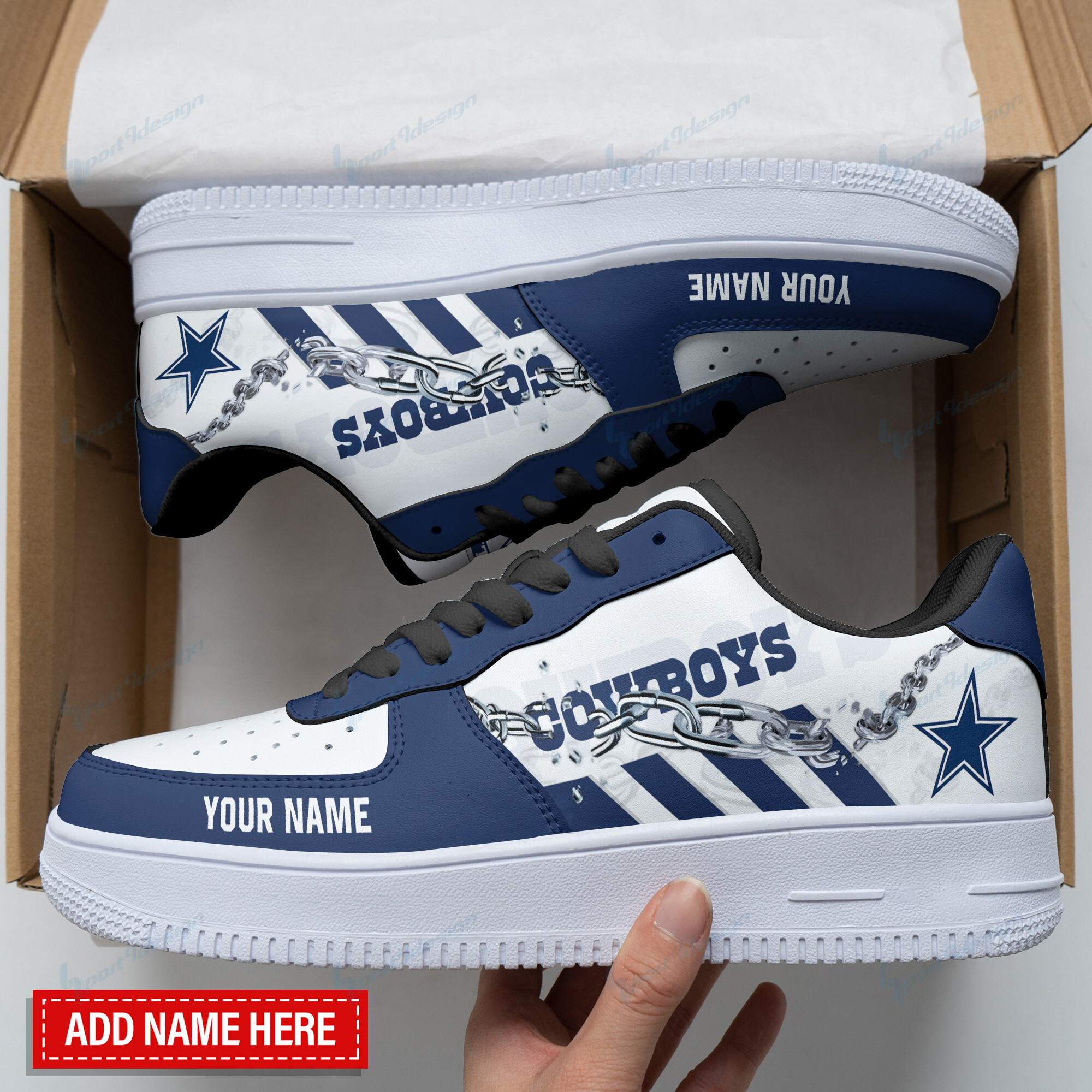 JWFancy Dallas Cowboys NFL Air Low-Top Sneakers Shoes For Men And Women