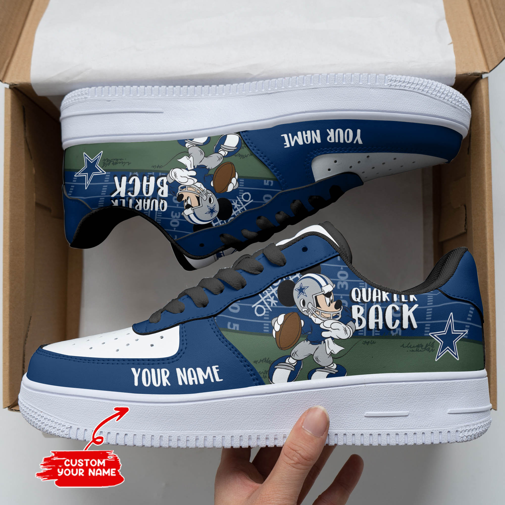 JWFancy Dallas Cowboys NFL Air Low-Top Sneakers Shoes For Men And Women