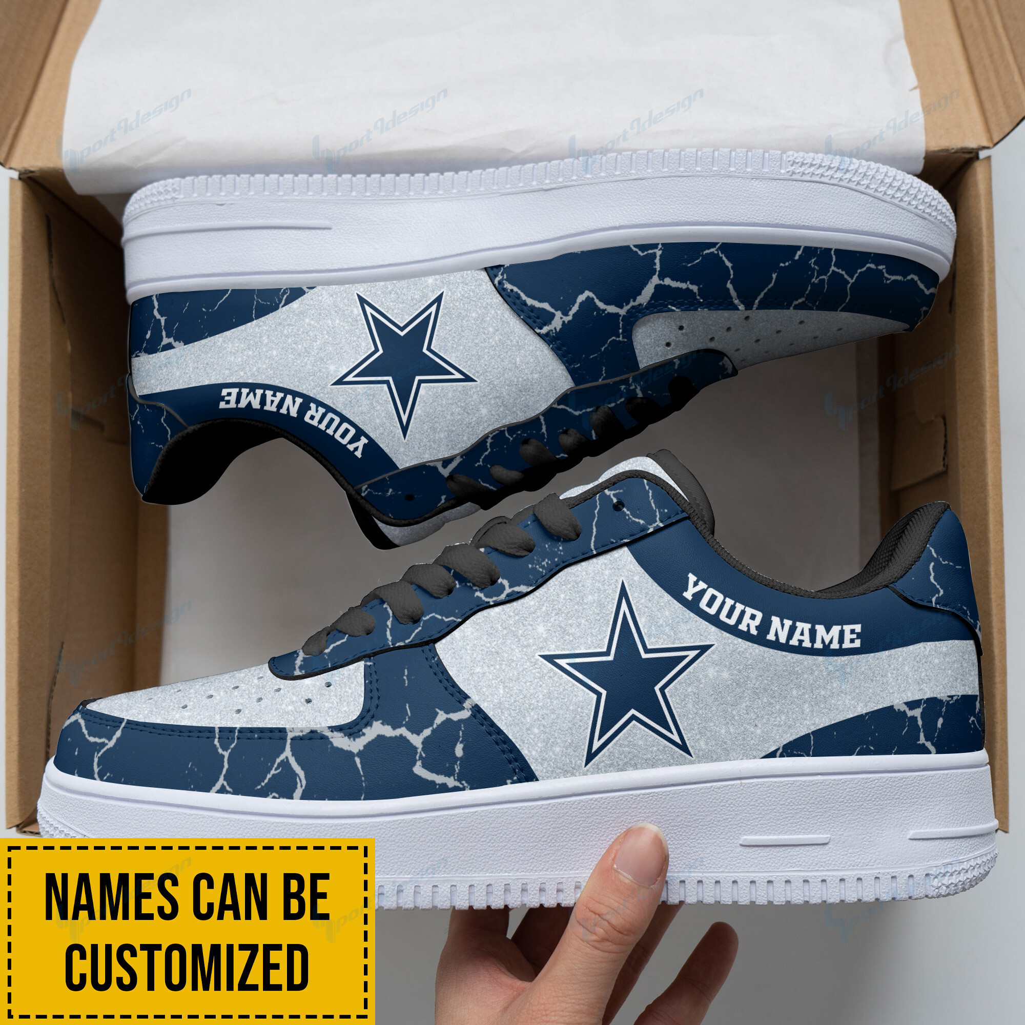JWFancy Dallas Cowboys NFL Air Low-Top Sneakers Shoes For Men And Women