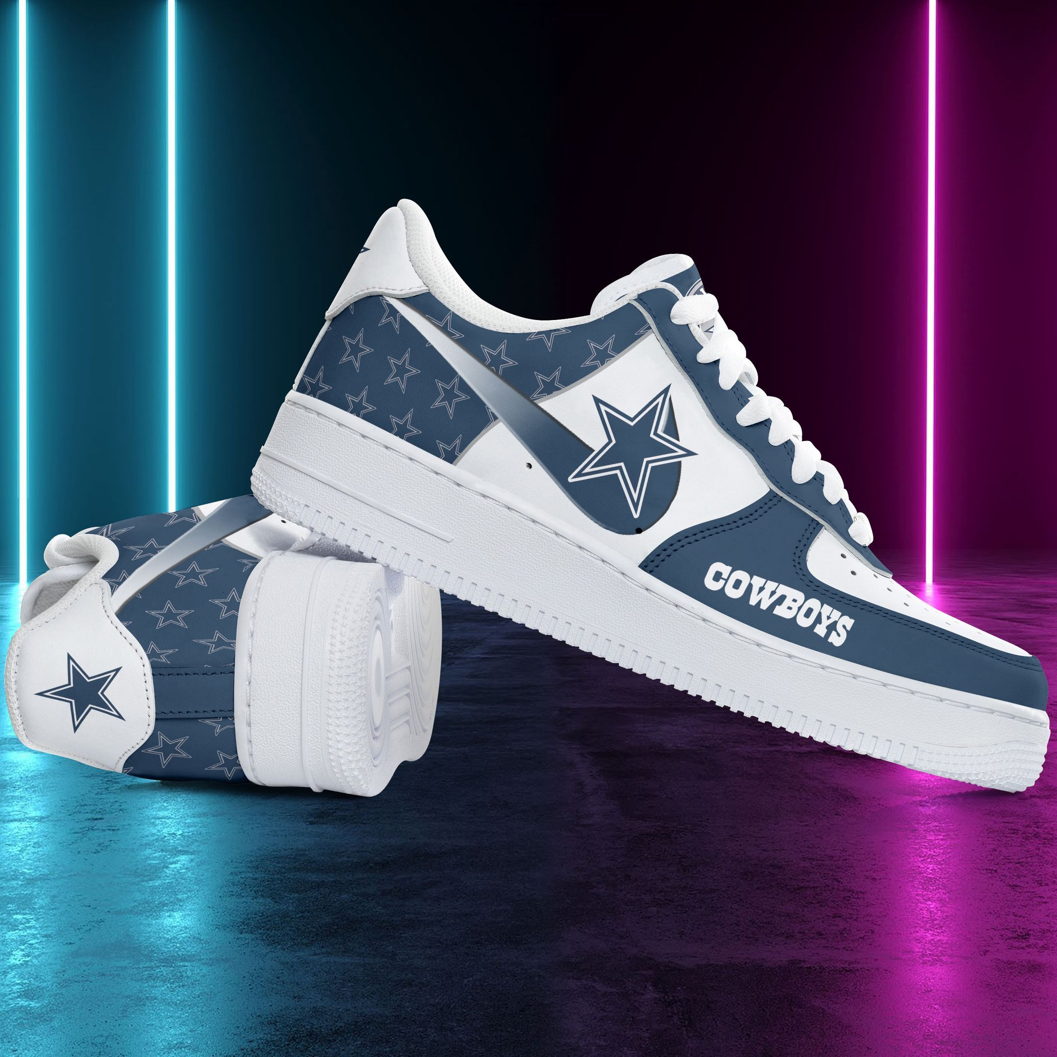 JWFancy Dallas Cowboys NFL Air Low-Top Sneakers Shoes For Men And Women