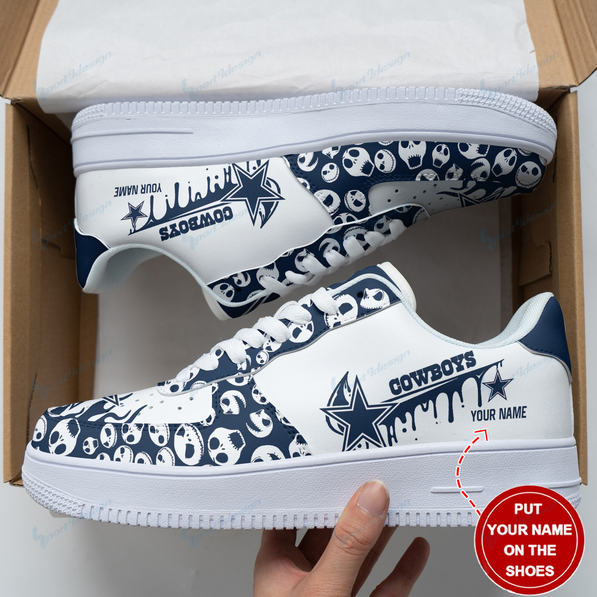 JWFancy Dallas Cowboys NFL Air Low-Top Sneakers Shoes For Men And Women