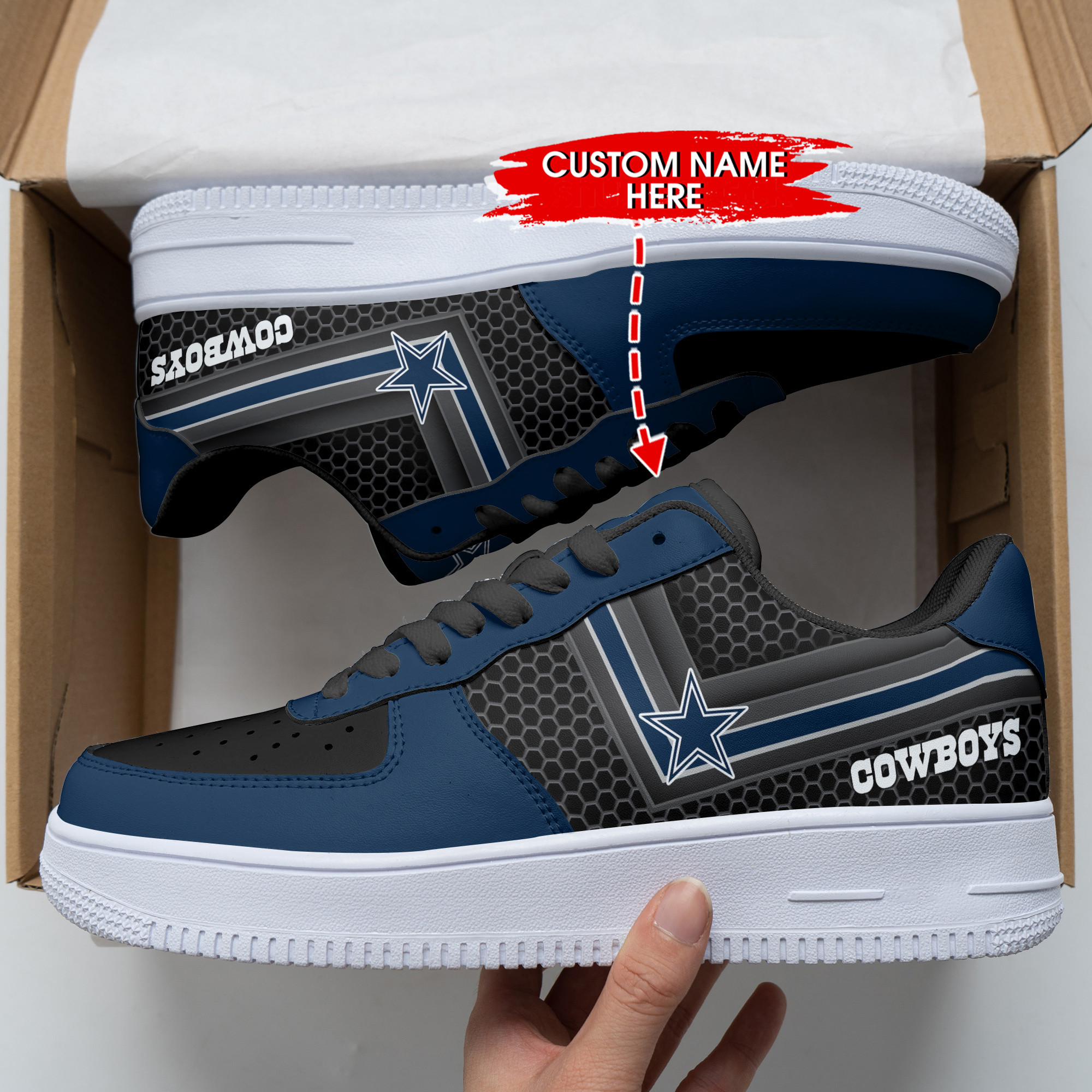 JWFancy Dallas Cowboys NFL Air Low-Top Sneakers Shoes For Men And Women