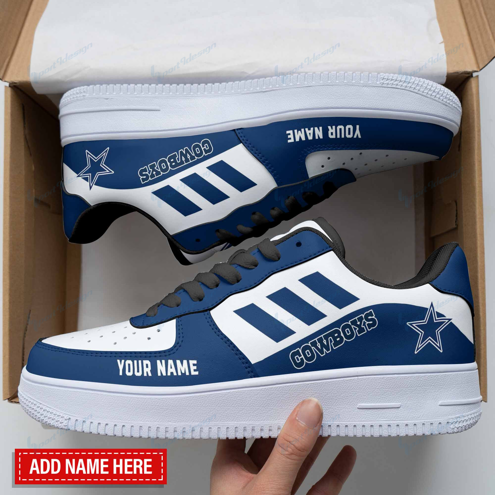 JWFancy Dallas Cowboys NFL Air Low-Top Sneakers Shoes For Men And Women