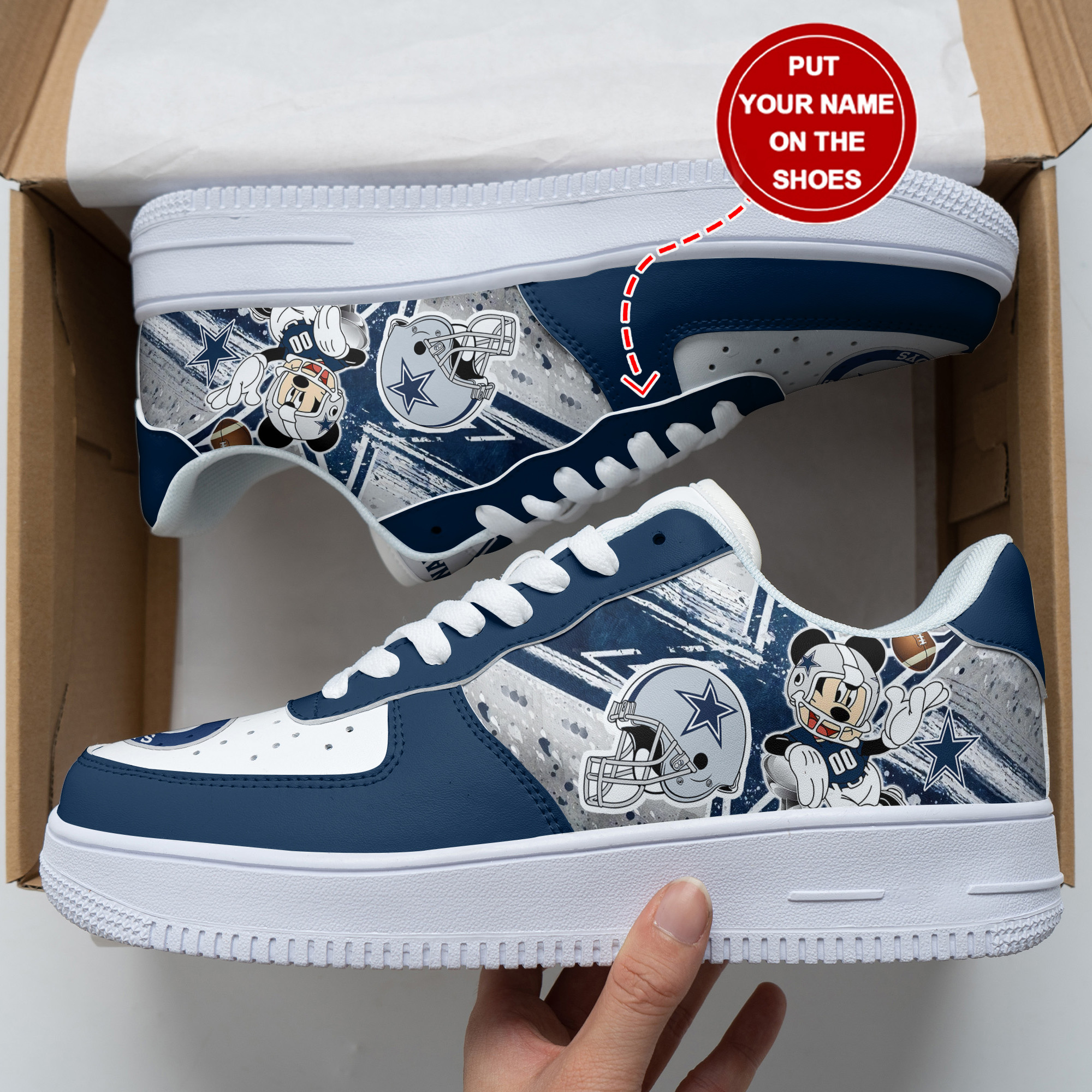 JWFancy Dallas Cowboys NFL Air Low-Top Sneakers Shoes For Men And Women