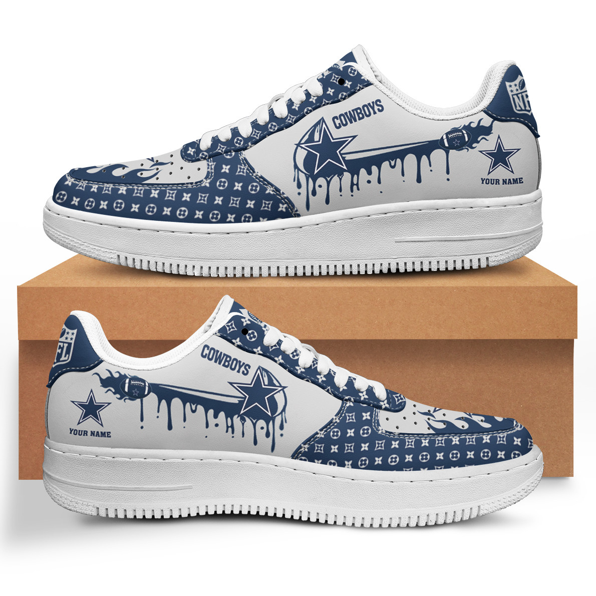 JWFancy Dallas Cowboys NFL Air Low-Top Sneakers Shoes For Men And Women