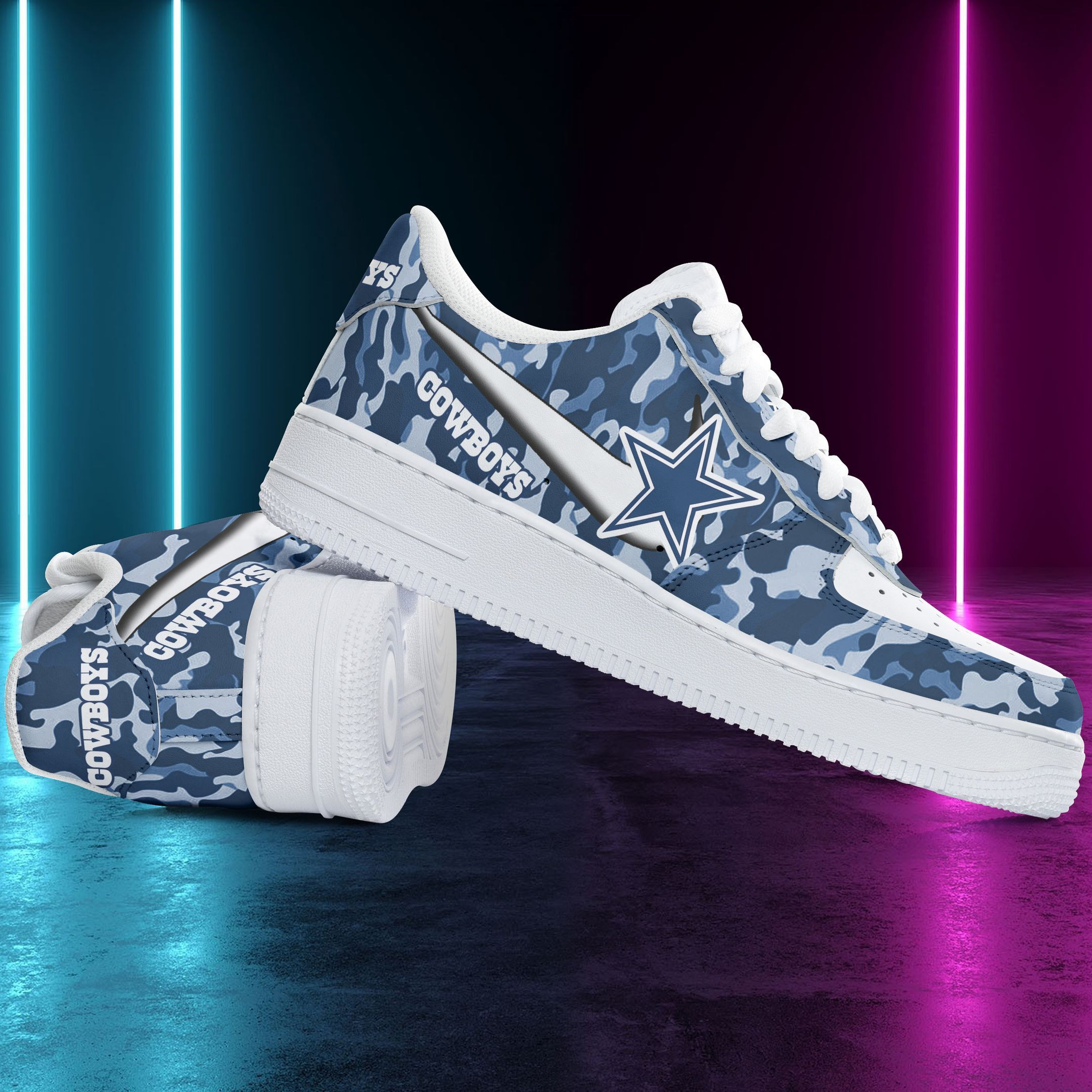 JWFancy Dallas Cowboys NFL Air Low-Top Sneakers Shoes For Men And Women