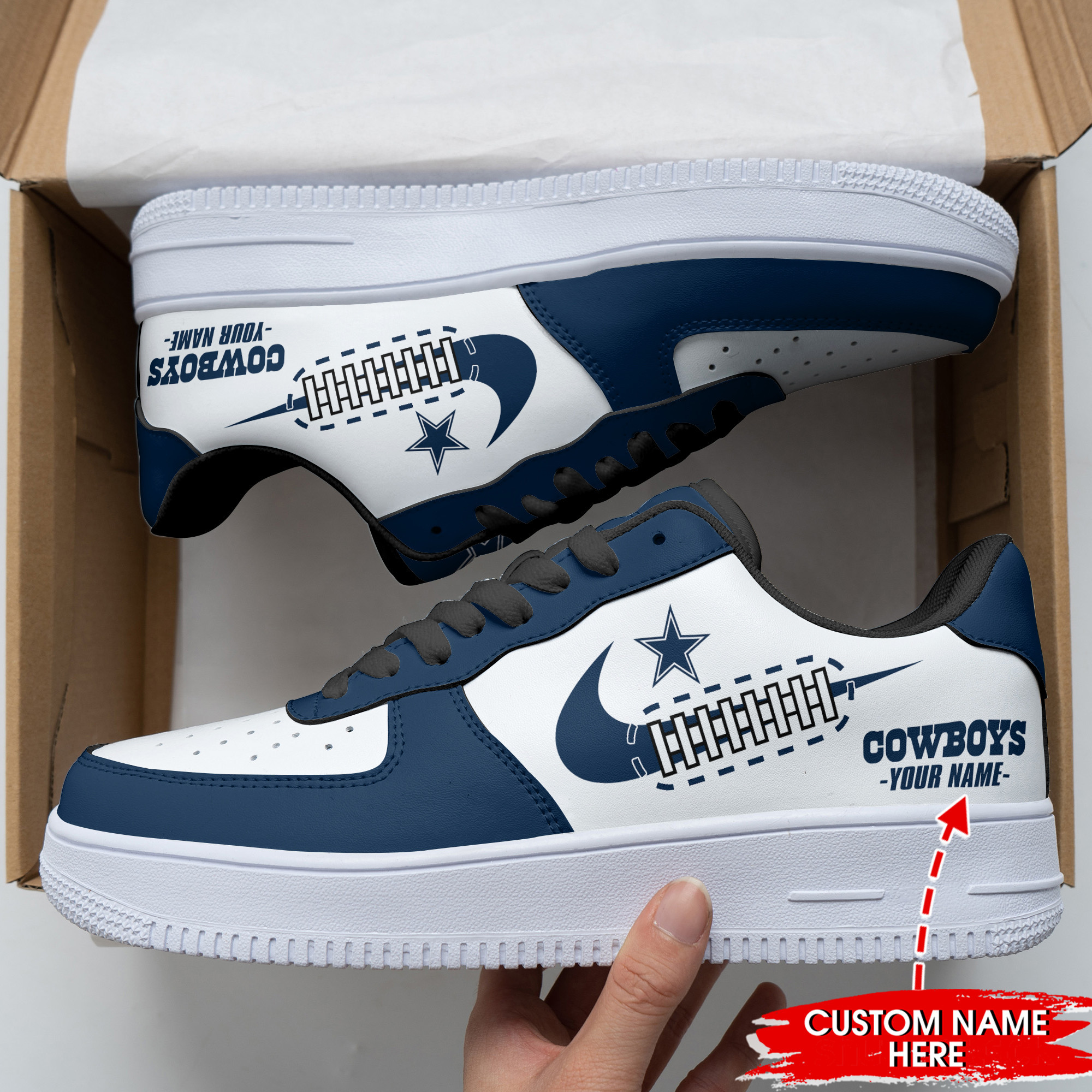 JWFancy Dallas Cowboys NFL Air Low-Top Sneakers Shoes For Men And Women