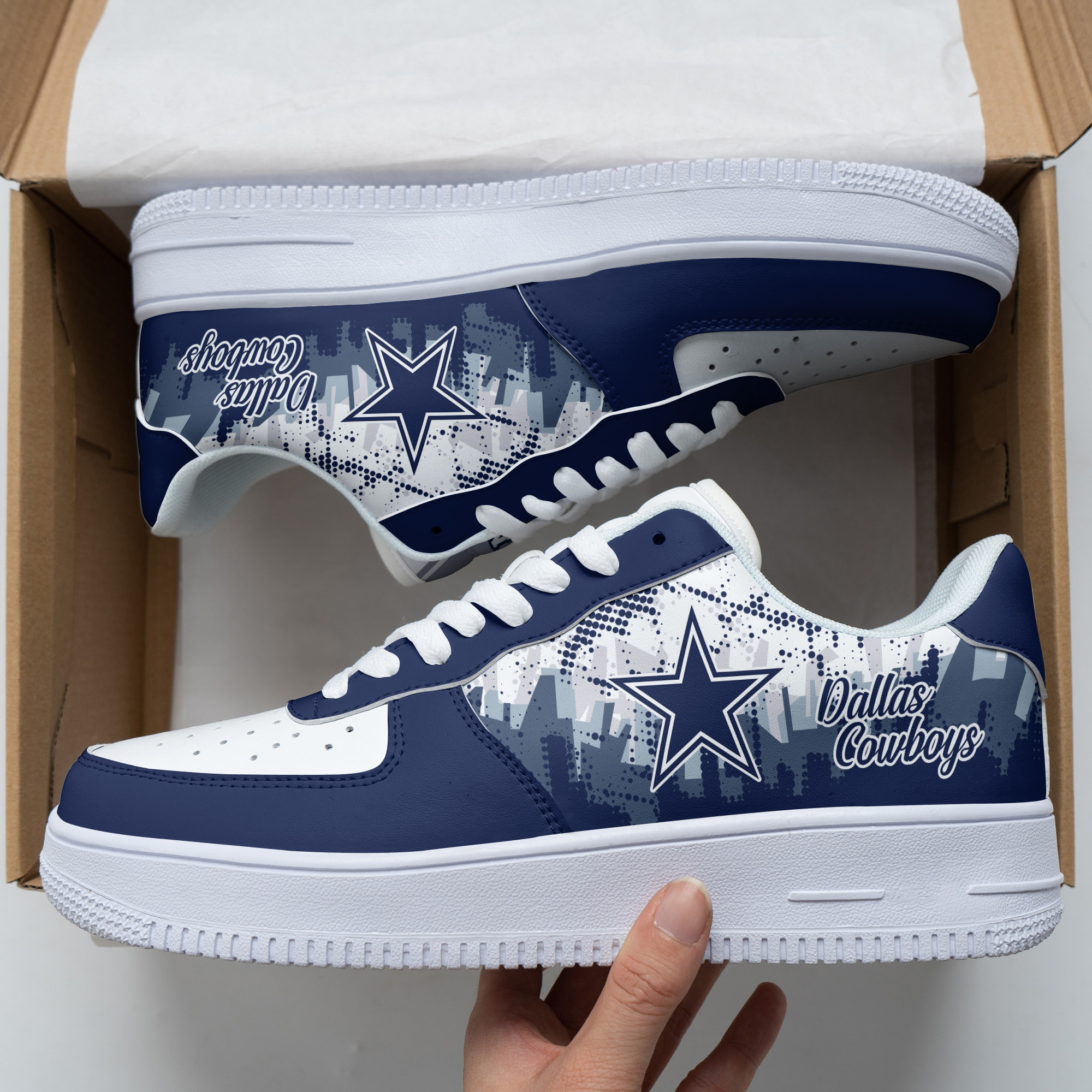 JWFancy Dallas Cowboys NFL Air Low-Top Sneakers Shoes For Men And Women