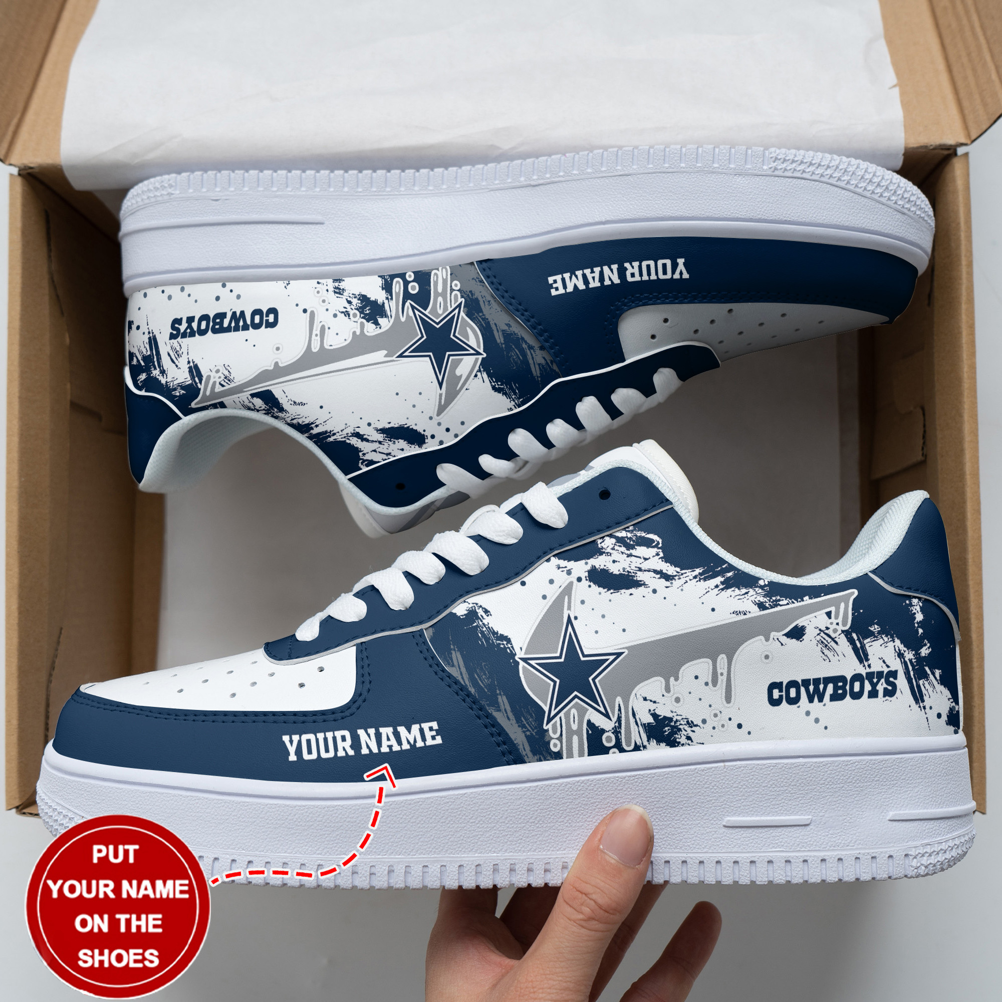 JWFancy Dallas Cowboys NFL Air Low-Top Sneakers Shoes For Men And Women