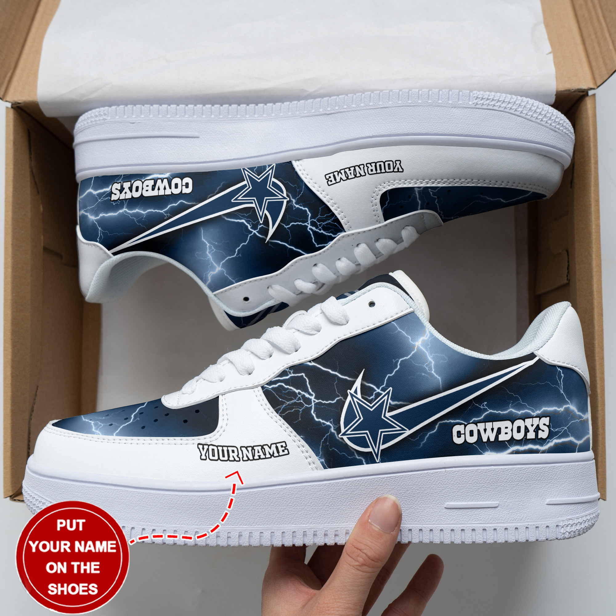 JWFancy Dallas Cowboys NFL Air Low-Top Sneakers Shoes For Men And Women