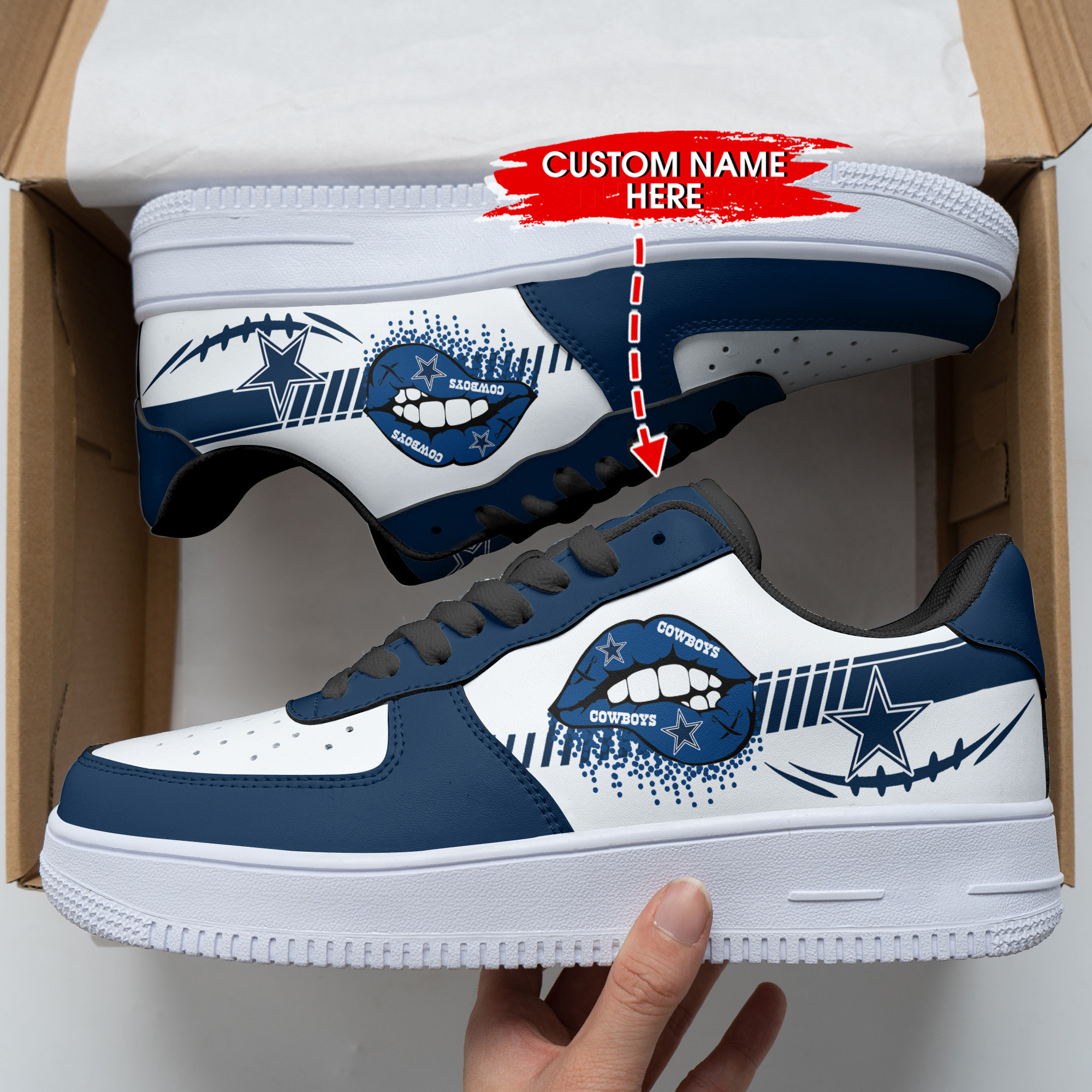 JWFancy Dallas Cowboys NFL Air Low-Top Sneakers Shoes For Men And Women