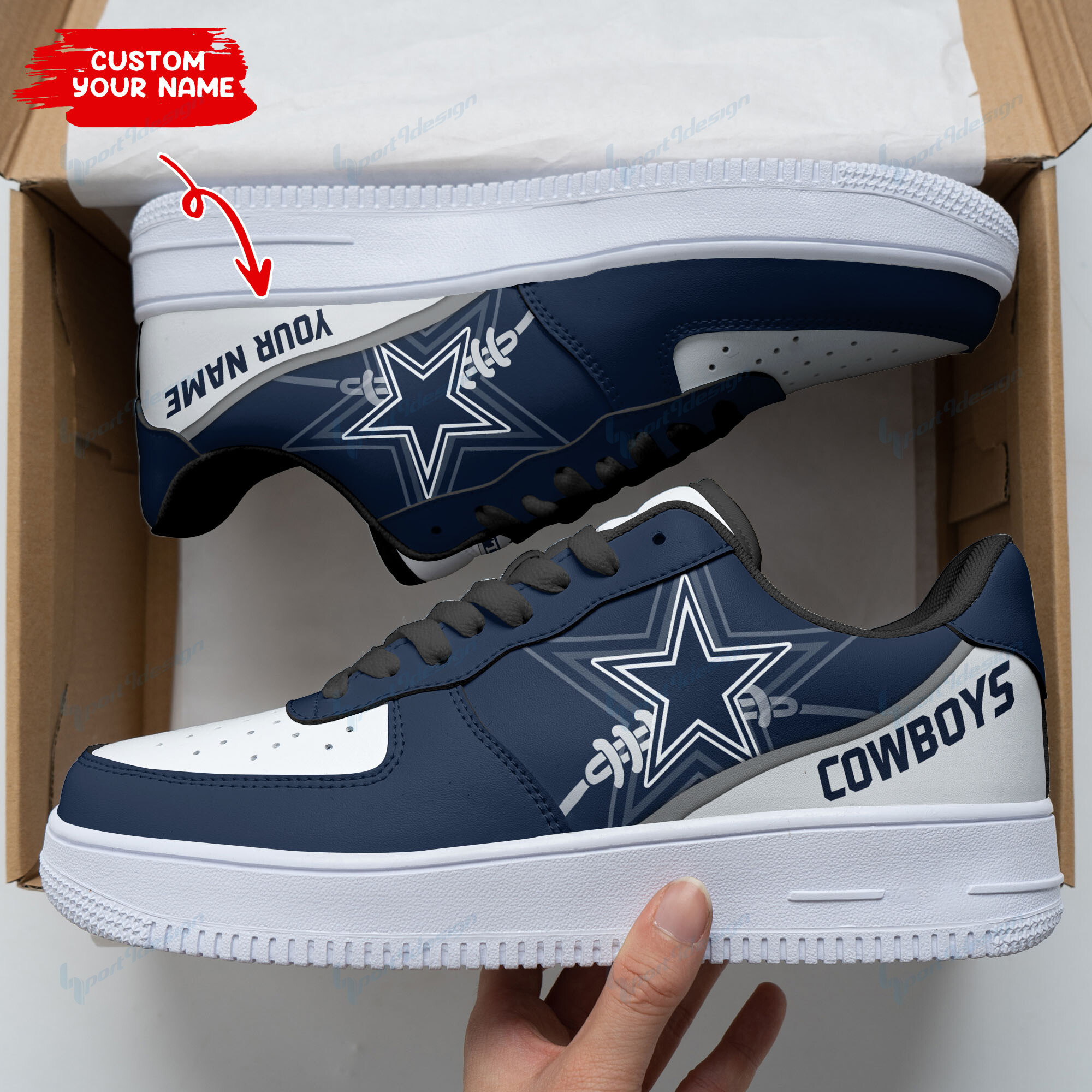 JWFancy Dallas Cowboys NFL Air Low-Top Sneakers Shoes For Men And Women