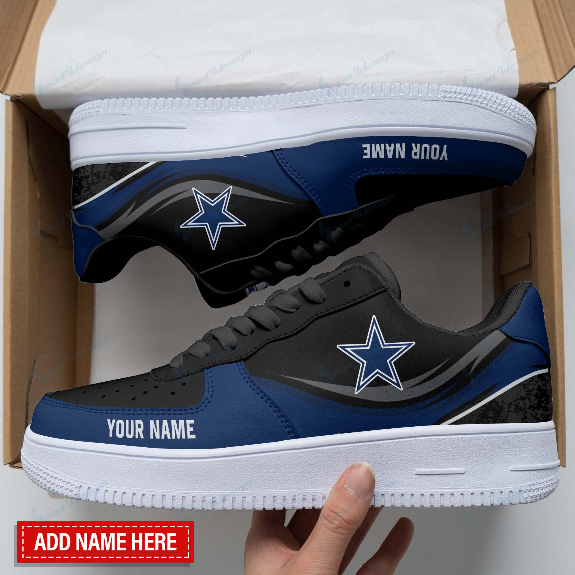 JWFancy Dallas Cowboys NFL Air Low-Top Sneakers Shoes For Men And Women