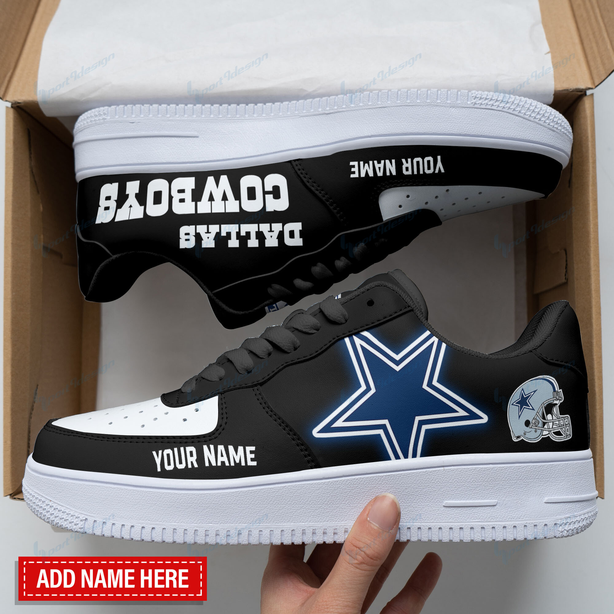 JWFancy Dallas Cowboys NFL Air Low-Top Sneakers Shoes For Men And Women