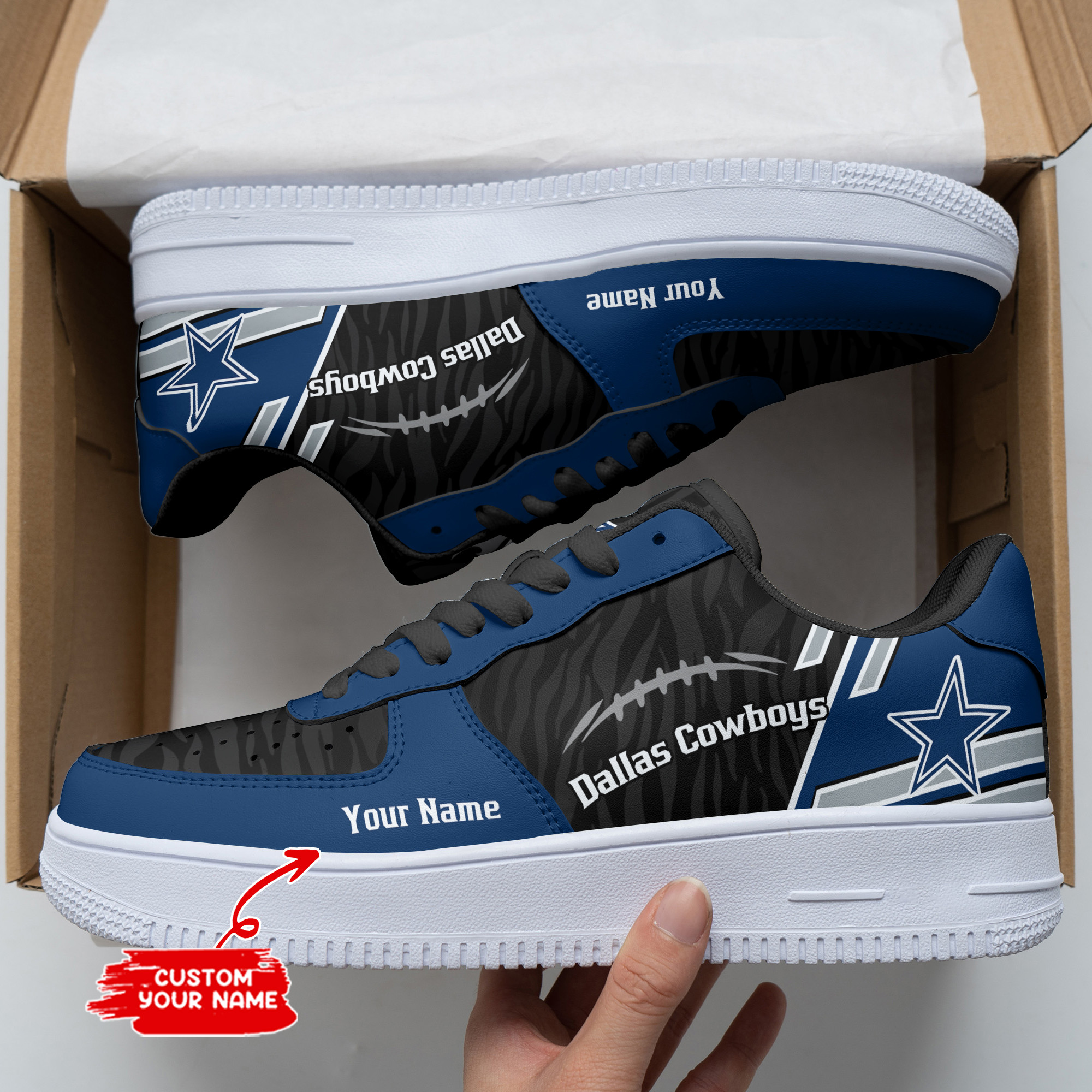 JWFancy Dallas Cowboys NFL Air Low-Top Sneakers Shoes For Men And Women