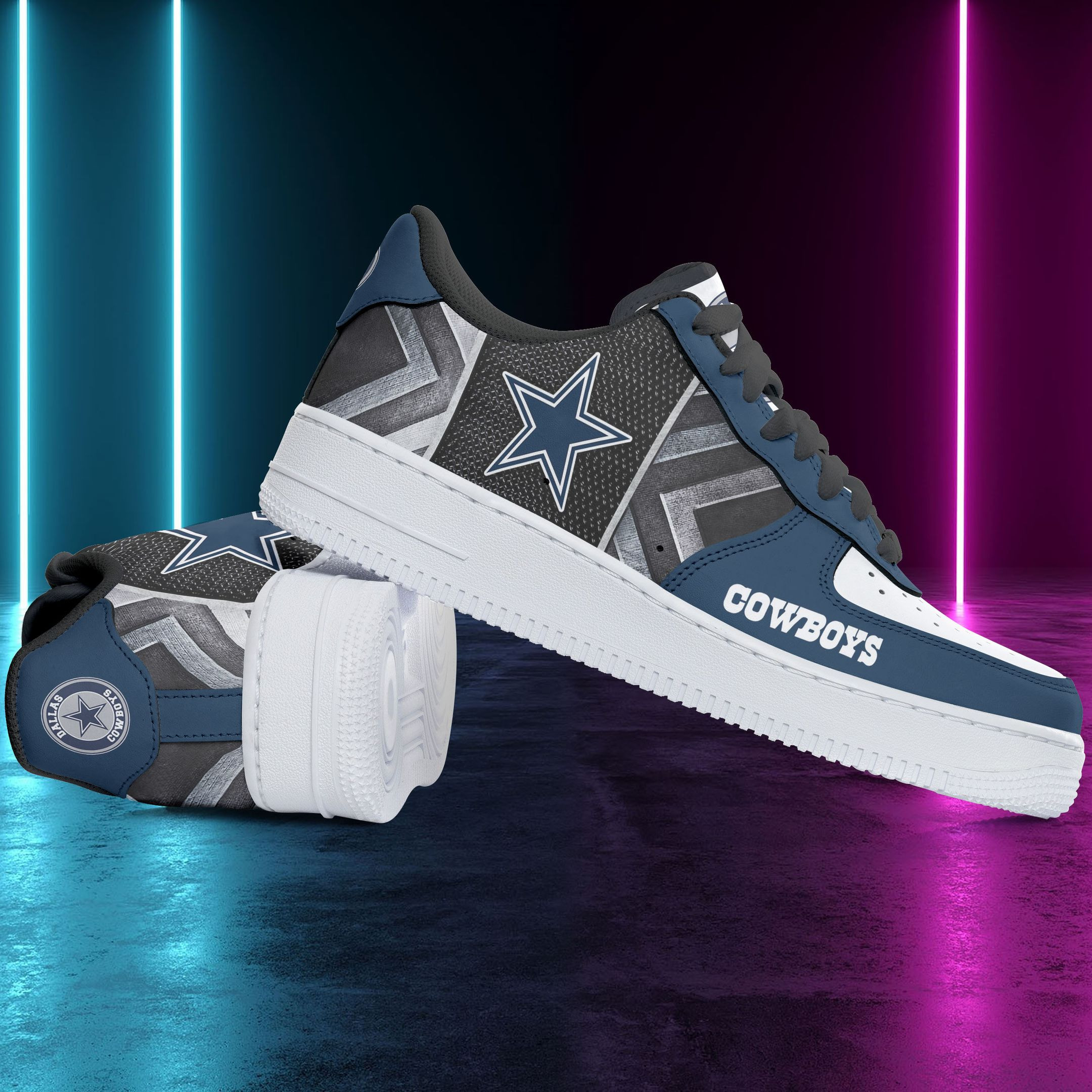 JWFancy Dallas Cowboys NFL Air Low-Top Sneakers Shoes For Men And Women