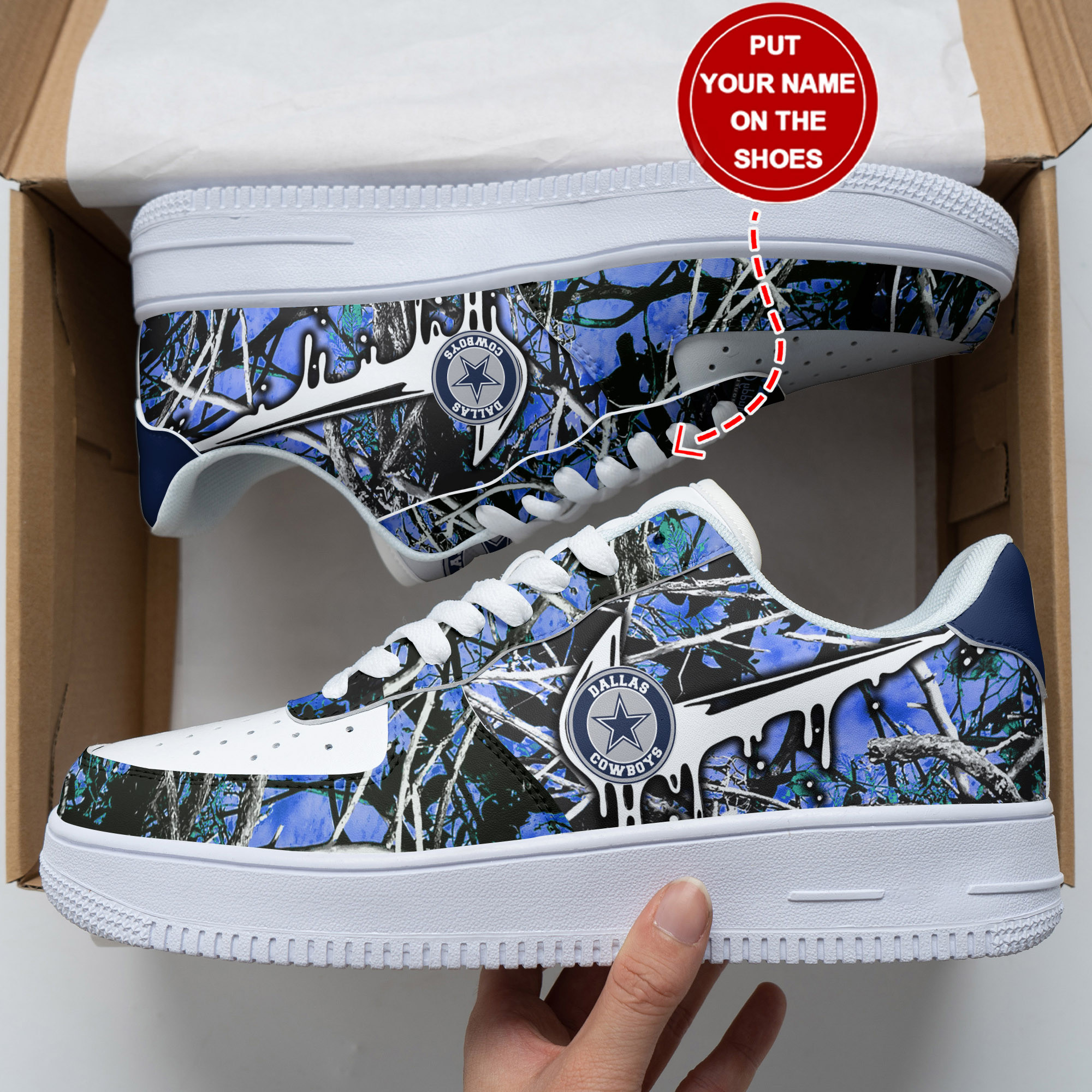 JWFancy Dallas Cowboys NFL Air Low-Top Sneakers Shoes For Men And Women
