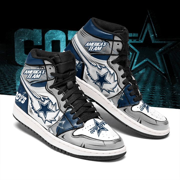 JWFancy Dallas Cowboys NFL AJ1 High Sneakers Shoes For Men And Women