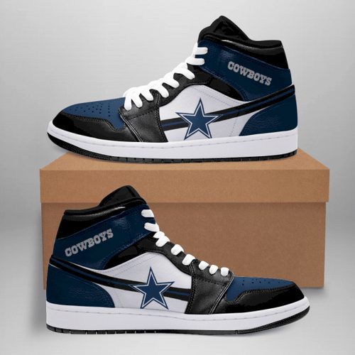 JWFancy Dallas Cowboys NFL AJ1 High Sneakers Shoes For Men And Women