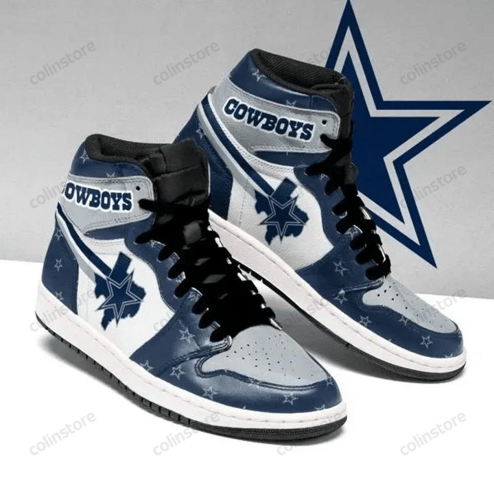 JWFancy Dallas Cowboys NFL AJ1 High Sneakers Shoes For Men And Women