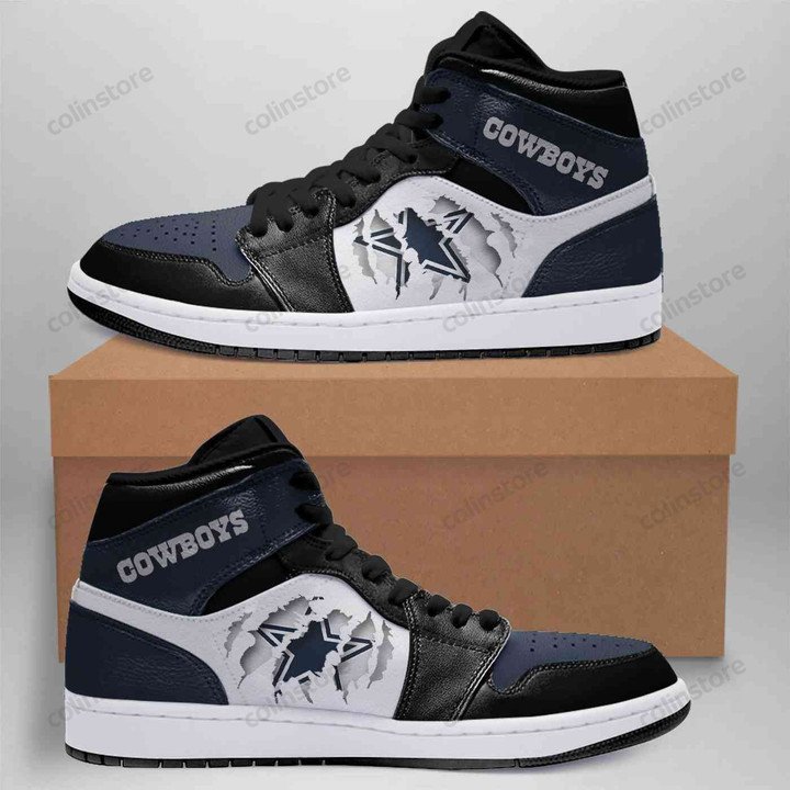 JWFancy Dallas Cowboys NFL AJ1 High Sneakers Shoes For Men And Women