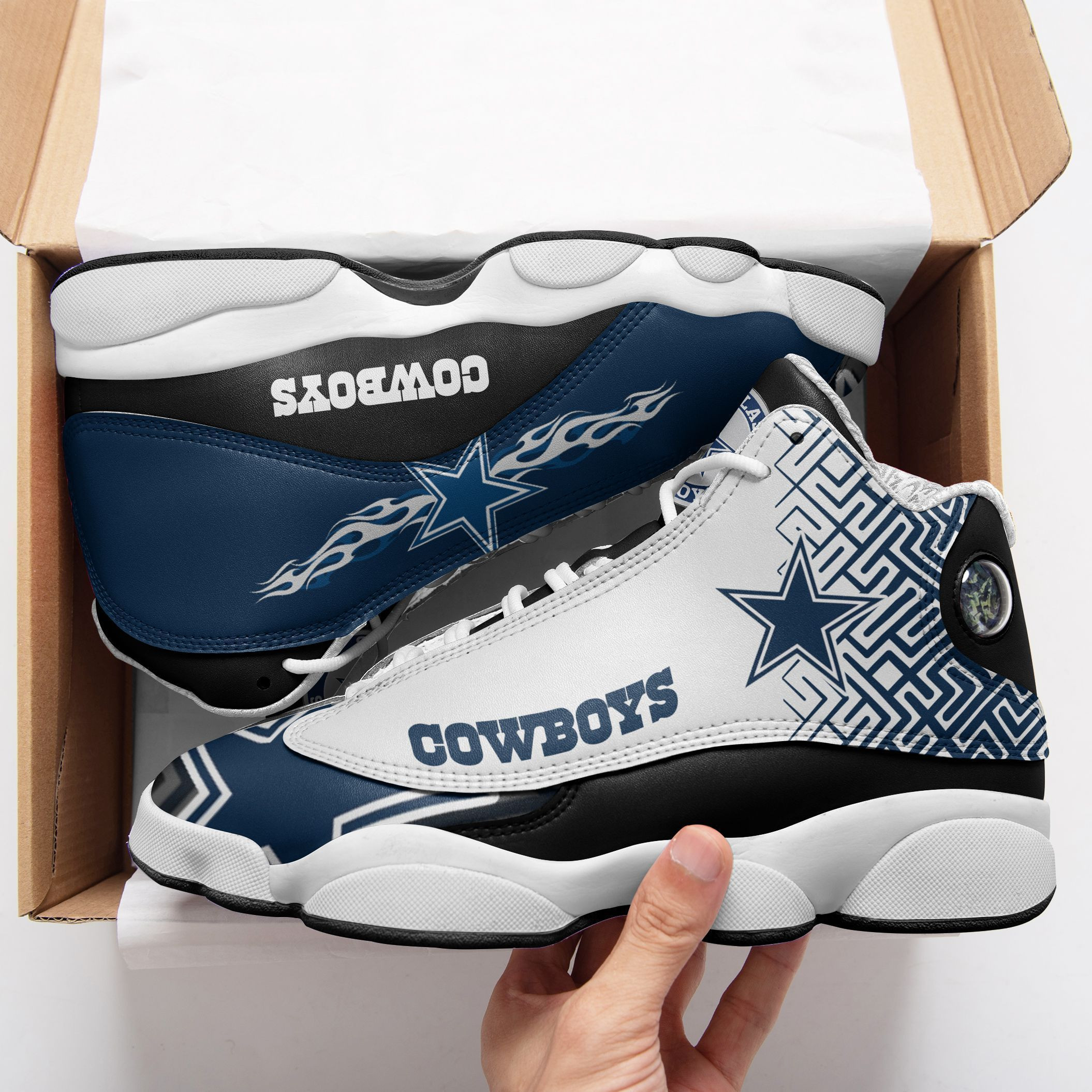 JWFancy Dallas Cowboys NFL AJ13 Sneakers Shoes For Men And Women
