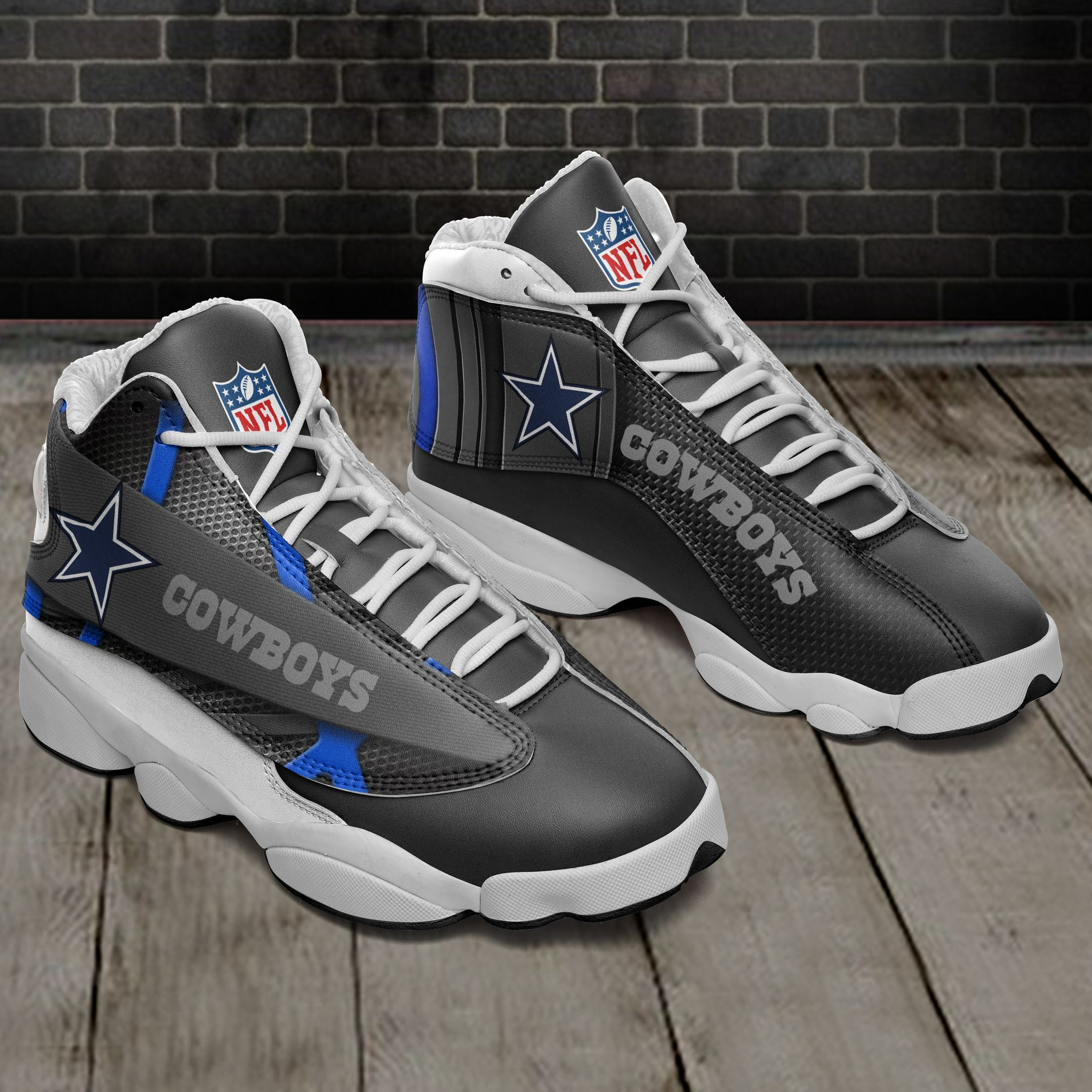 JWFancy Dallas Cowboys NFL AJ13 Sneakers Shoes For Men And Women