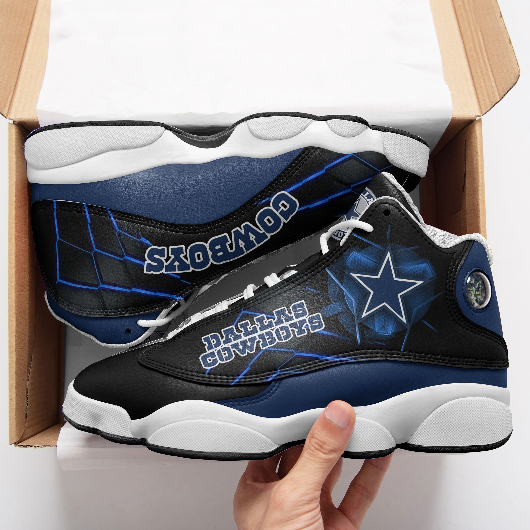 JWFancy Dallas Cowboys NFL AJ13 Sneakers Shoes For Men And Women