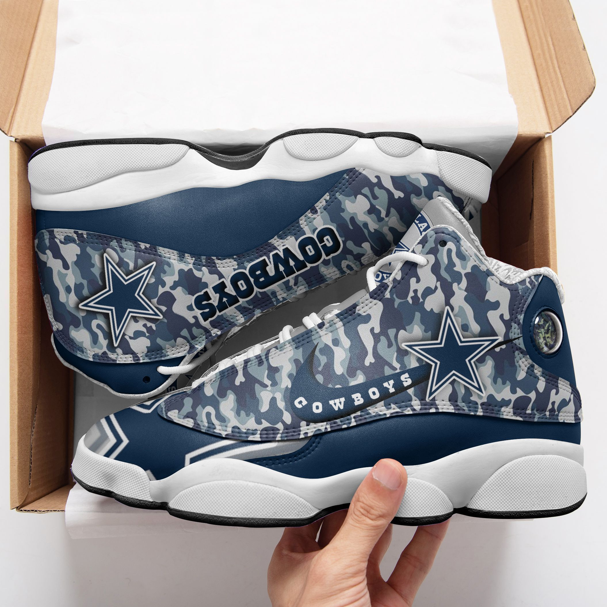 JWFancy Dallas Cowboys NFL AJ13 Sneakers Shoes For Men And Women