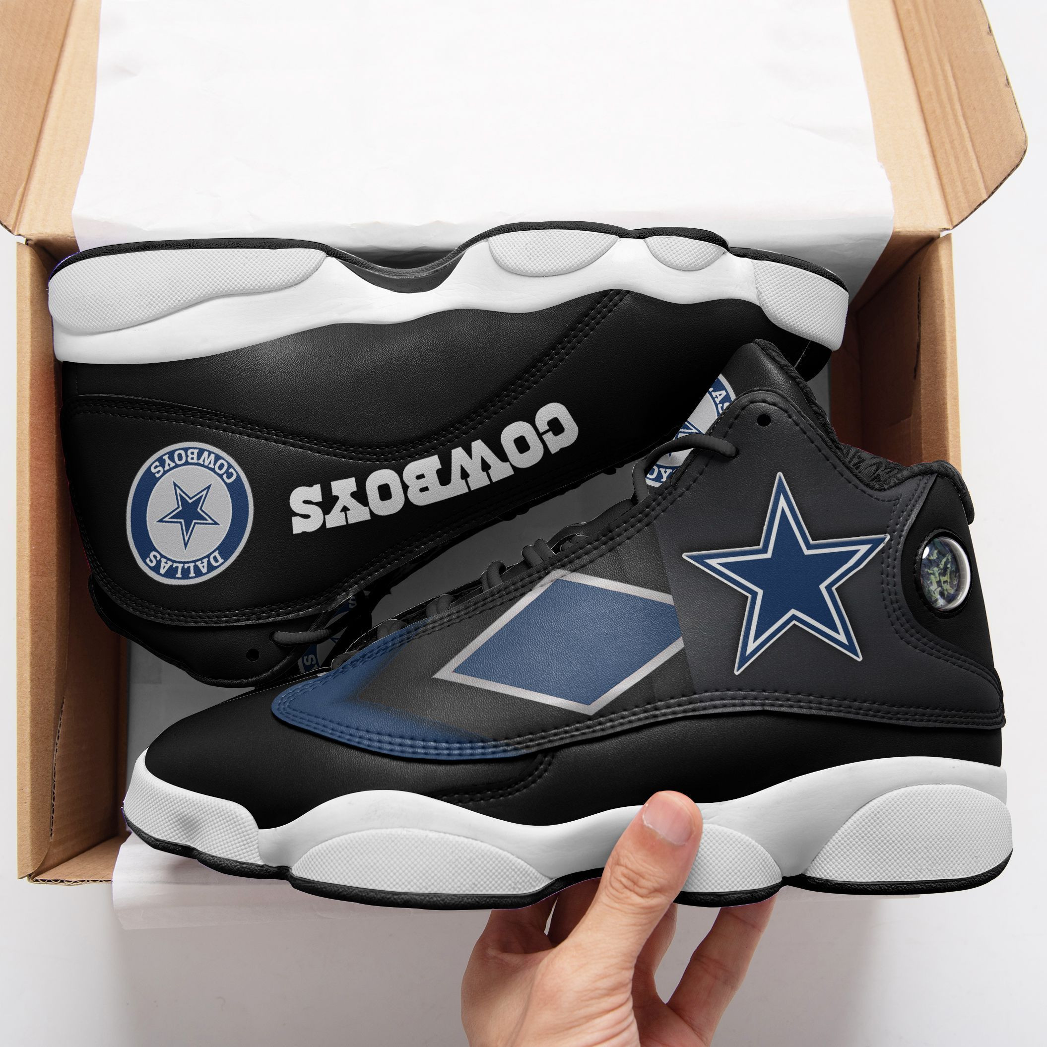 JWFancy Dallas Cowboys NFL AJ13 Sneakers Shoes For Men And Women