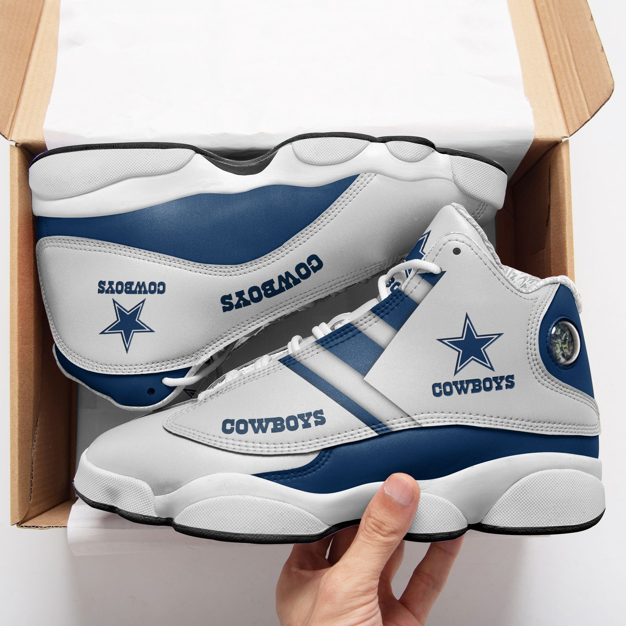 JWFancy Dallas Cowboys NFL AJ13 Sneakers Shoes For Men And Women